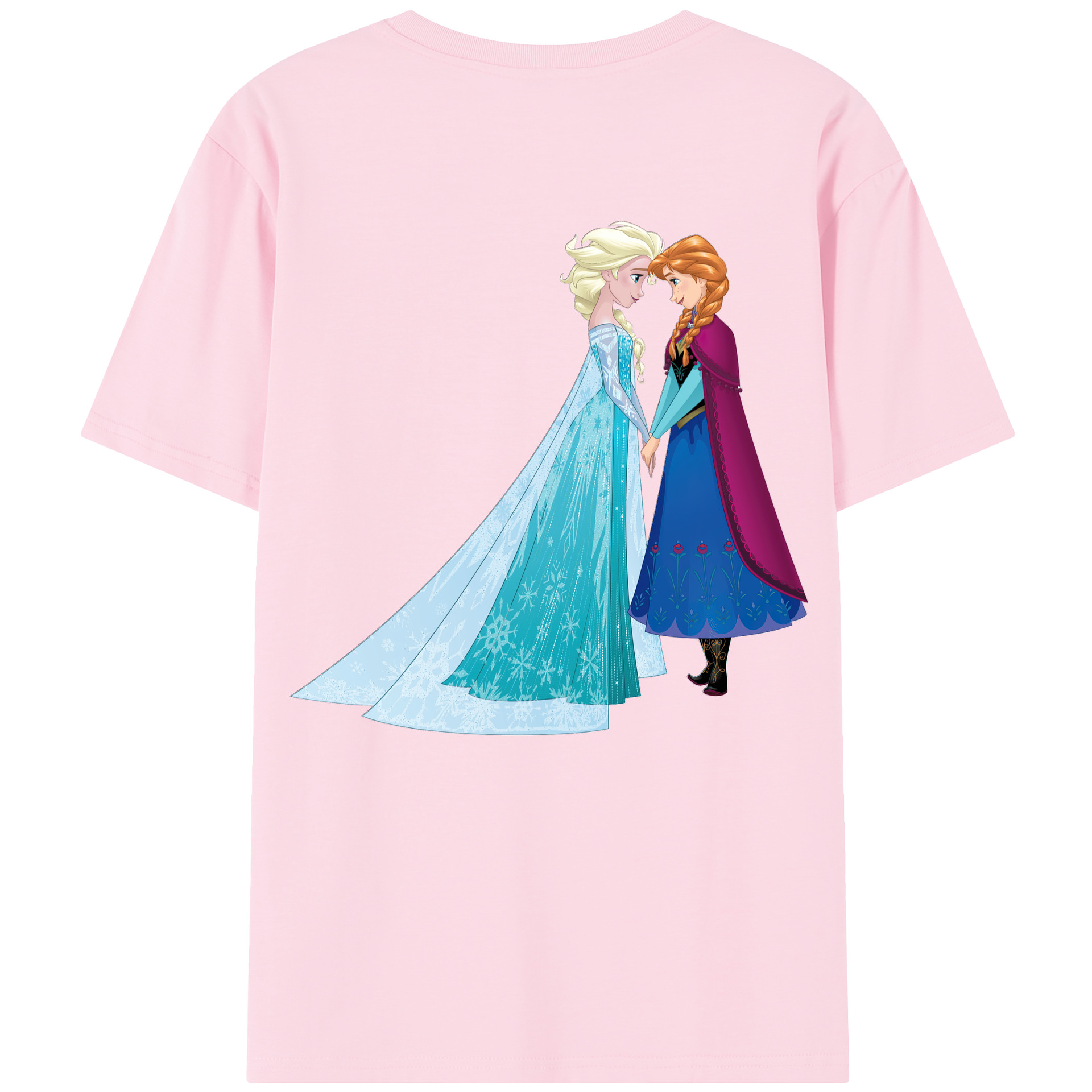 （画像用） アナと雪の女王 アンナ エルサ Frozen Anna Elsa 綿100％半袖Tシャツ（背面プリント）