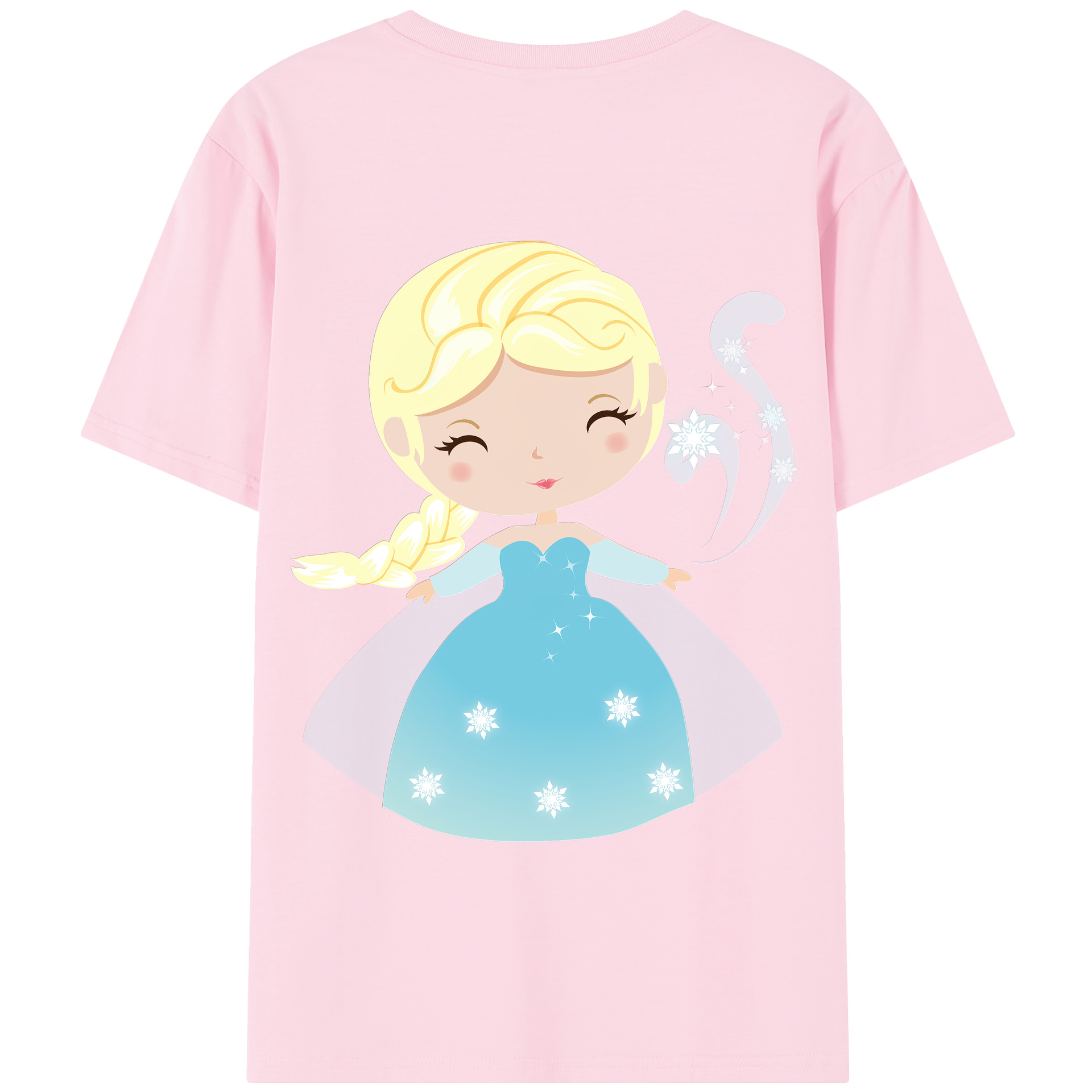 （画像用） アナと雪の女王 アンナ エルサ Frozen Anna Elsa 綿100％半袖Tシャツ（背面プリント）