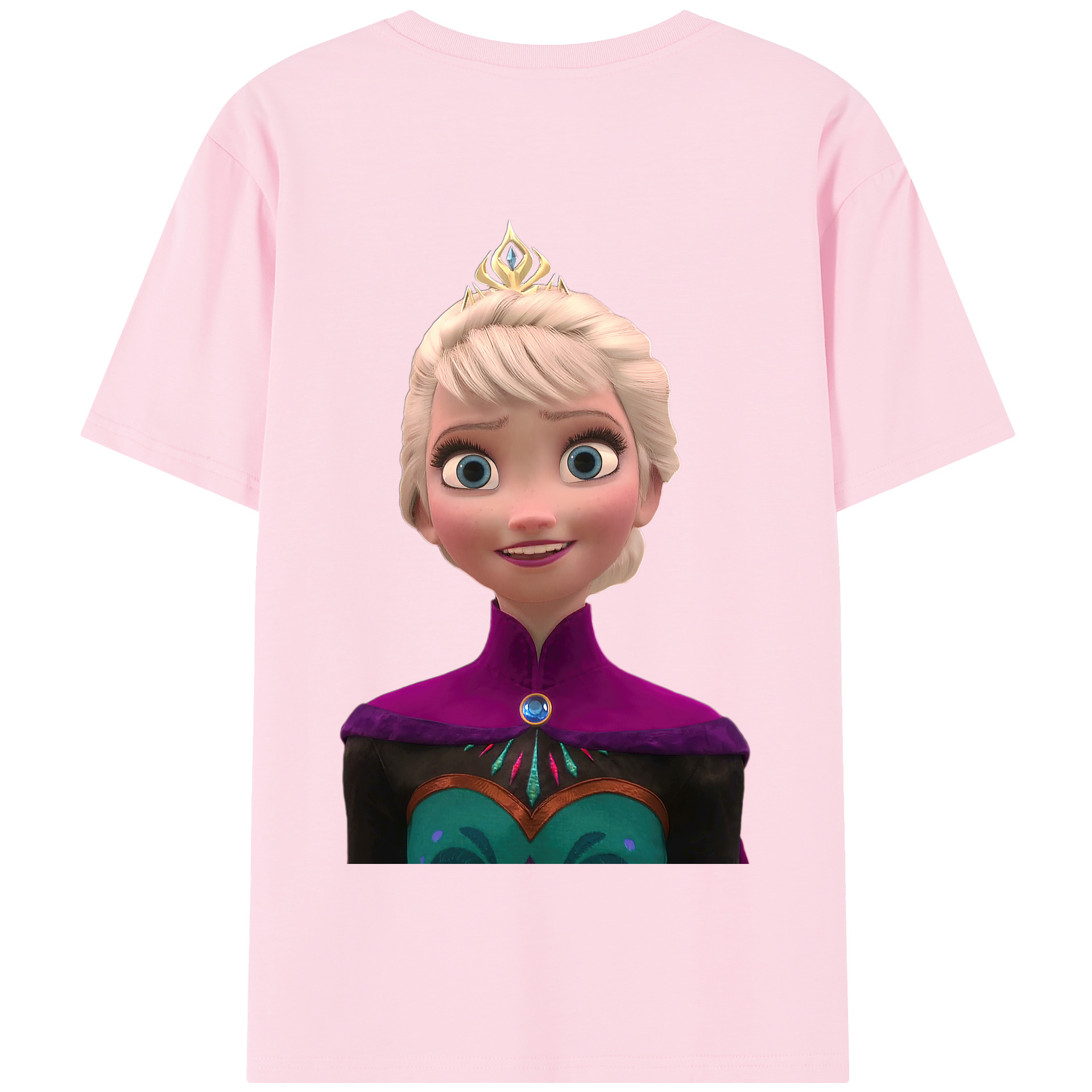 （画像用） アナと雪の女王 アンナ エルサ Frozen Anna Elsa 綿100％半袖Tシャツ（背面プリント）