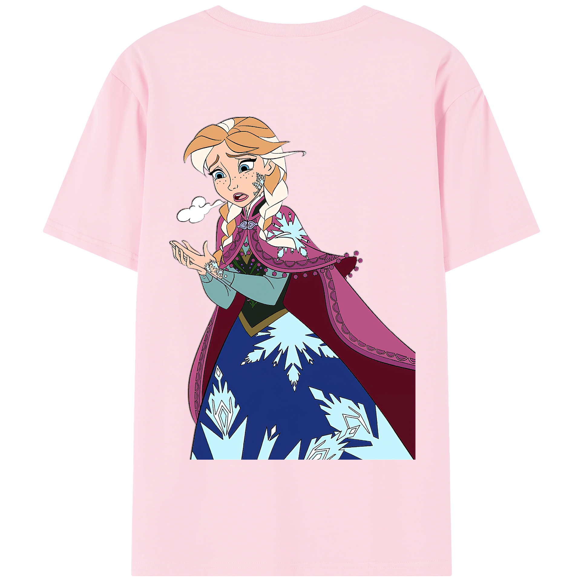 （画像用） アナと雪の女王 アンナ エルサ Frozen Anna Elsa 綿100％半袖Tシャツ（背面プリント）