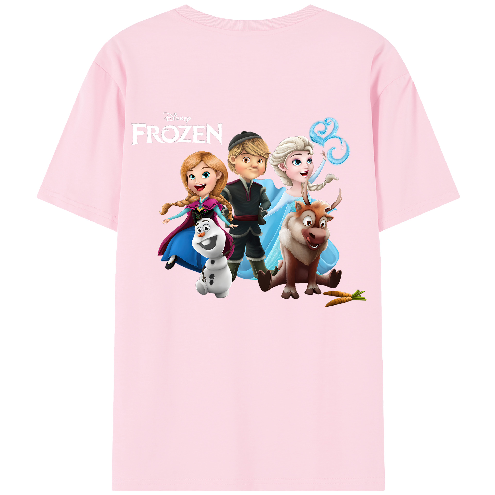（画像用） アナと雪の女王 アンナ エルサ Frozen Anna Elsa 綿100％半袖Tシャツ（背面プリント）
