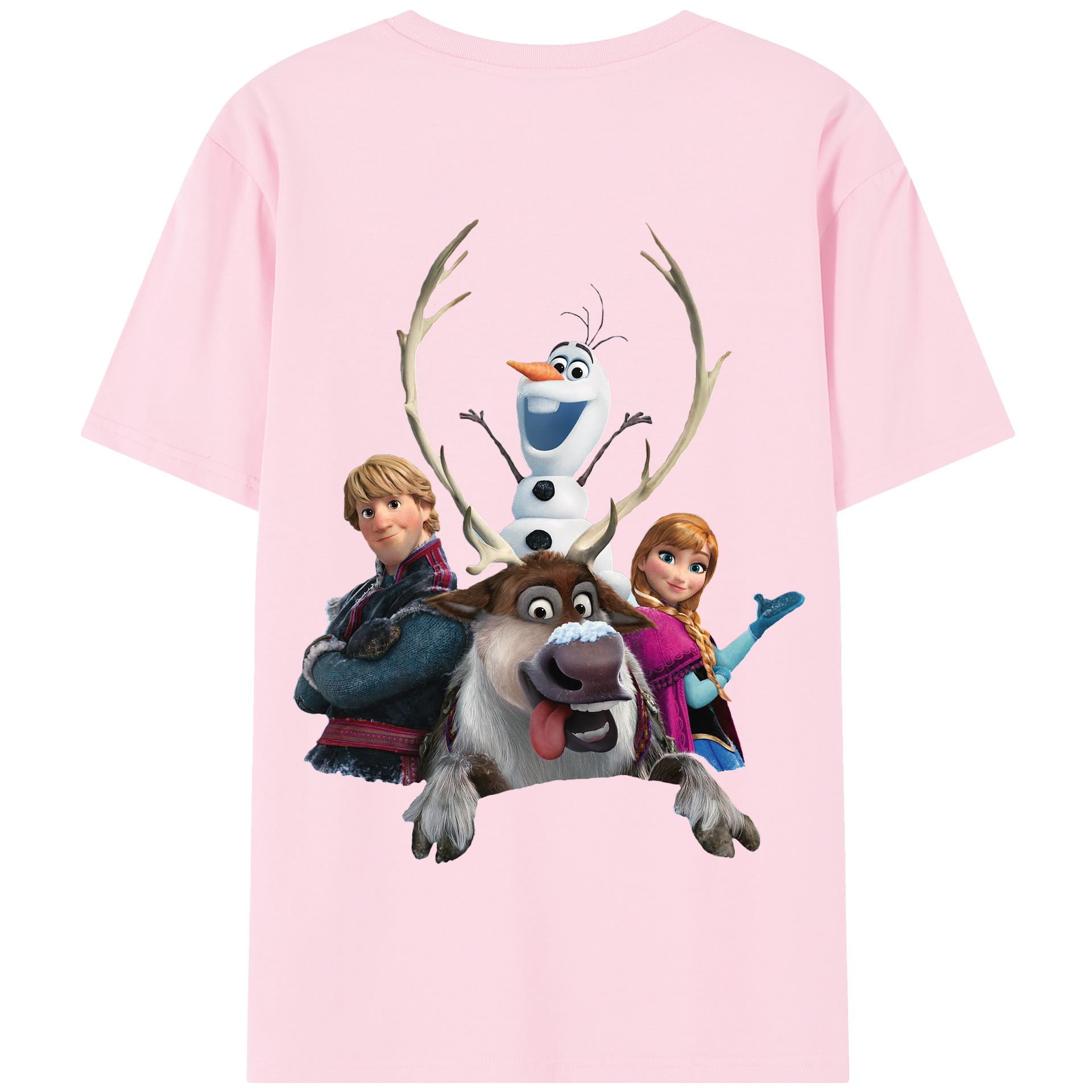 （画像用） アナと雪の女王 アンナ エルサ Frozen Anna Elsa 綿100％半袖Tシャツ（背面プリント）