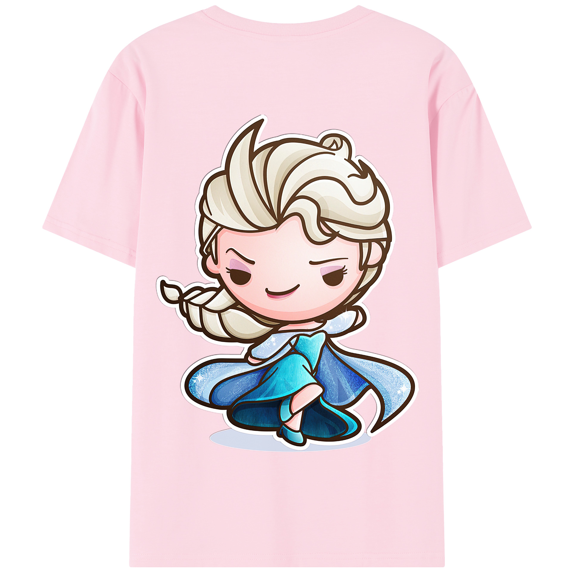 （画像用） アナと雪の女王 アンナ エルサ Frozen Anna Elsa 綿100％半袖Tシャツ（背面プリント）