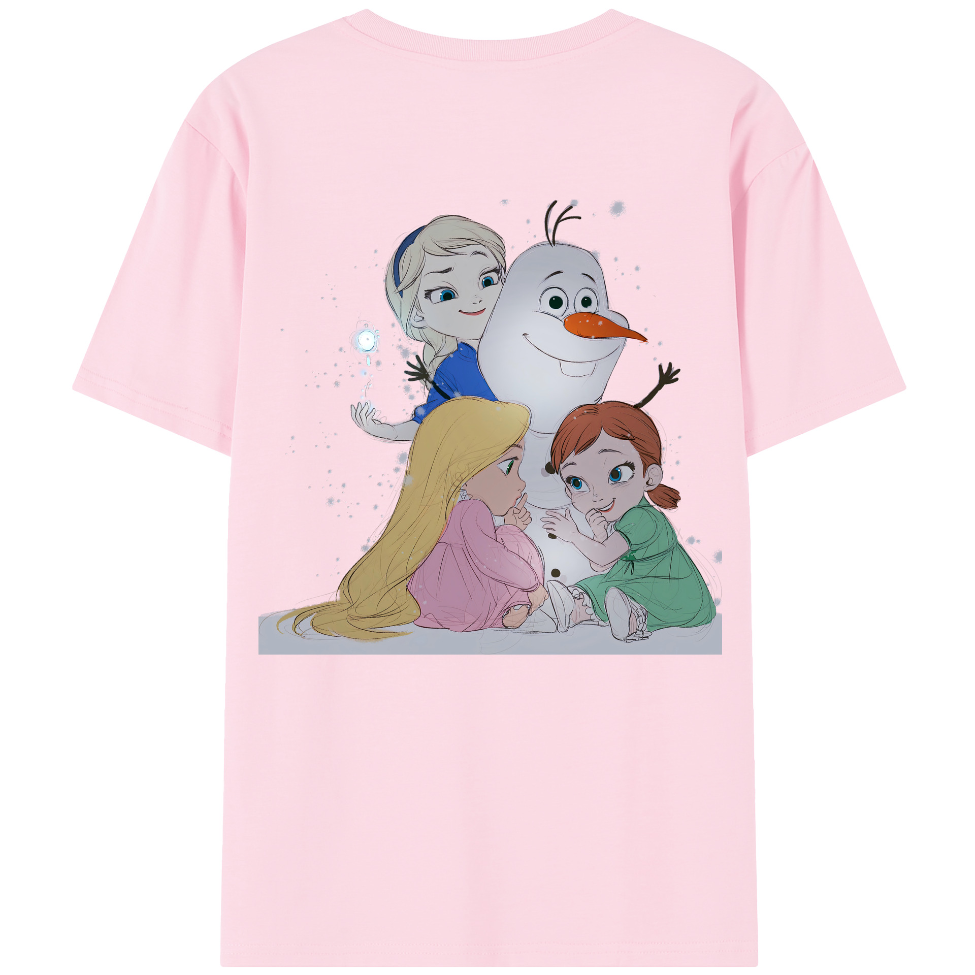 （画像用） アナと雪の女王 アンナ エルサ Frozen Anna Elsa 綿100％半袖Tシャツ（背面プリント）