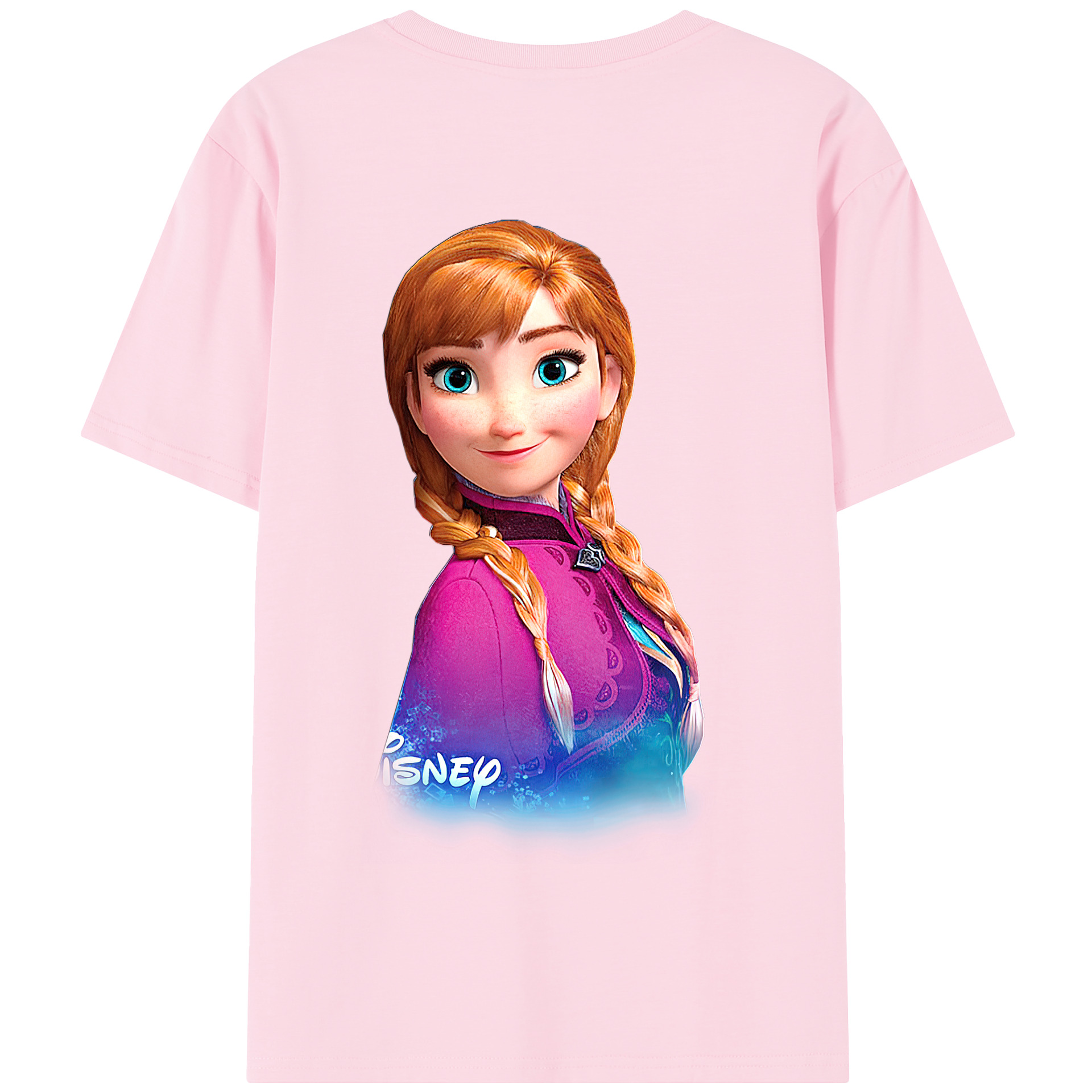 （画像用） アナと雪の女王 アンナ エルサ Frozen Anna Elsa 綿100％半袖Tシャツ（背面プリント）