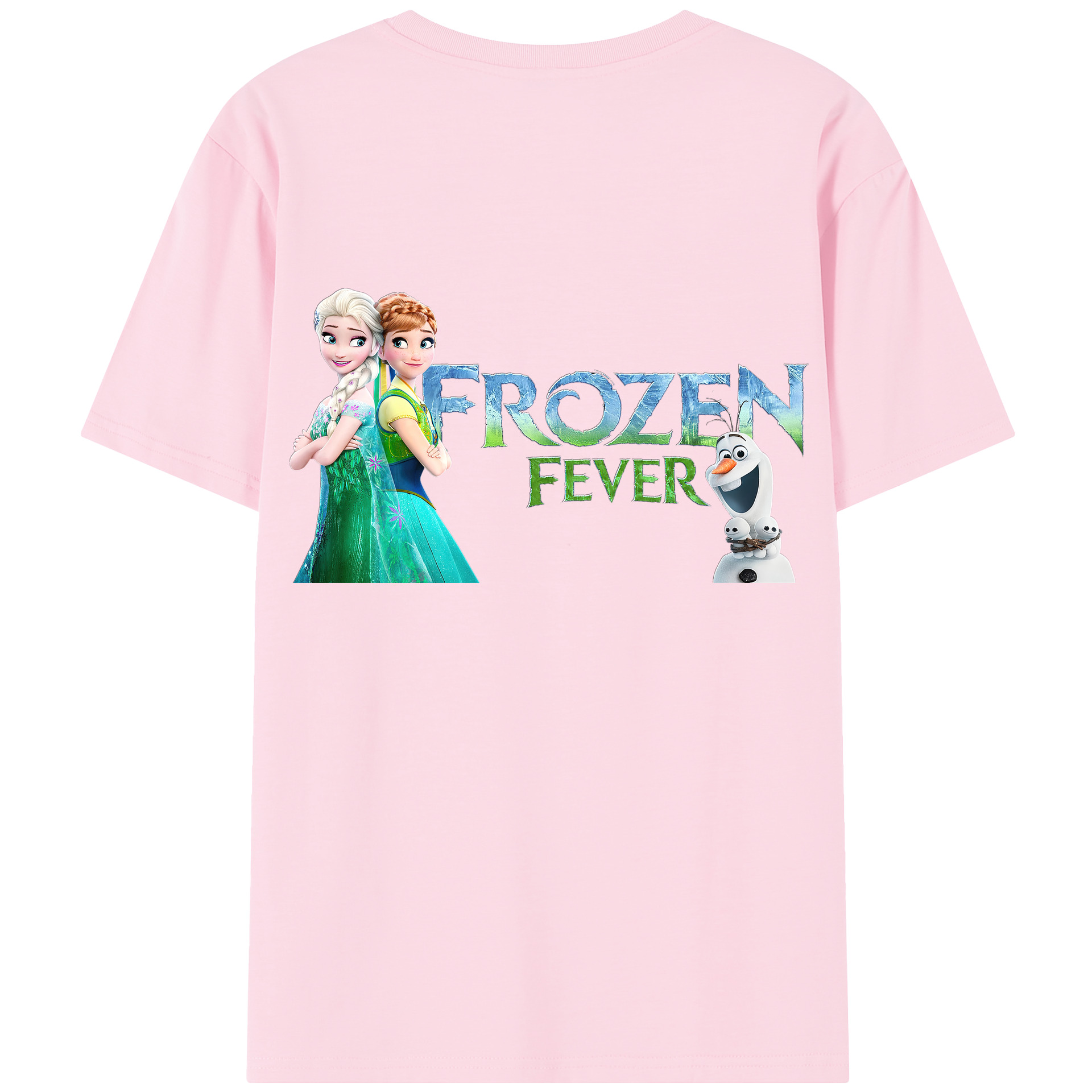 （画像用） アナと雪の女王 アンナ エルサ Frozen Anna Elsa 綿100％半袖Tシャツ（背面プリント）