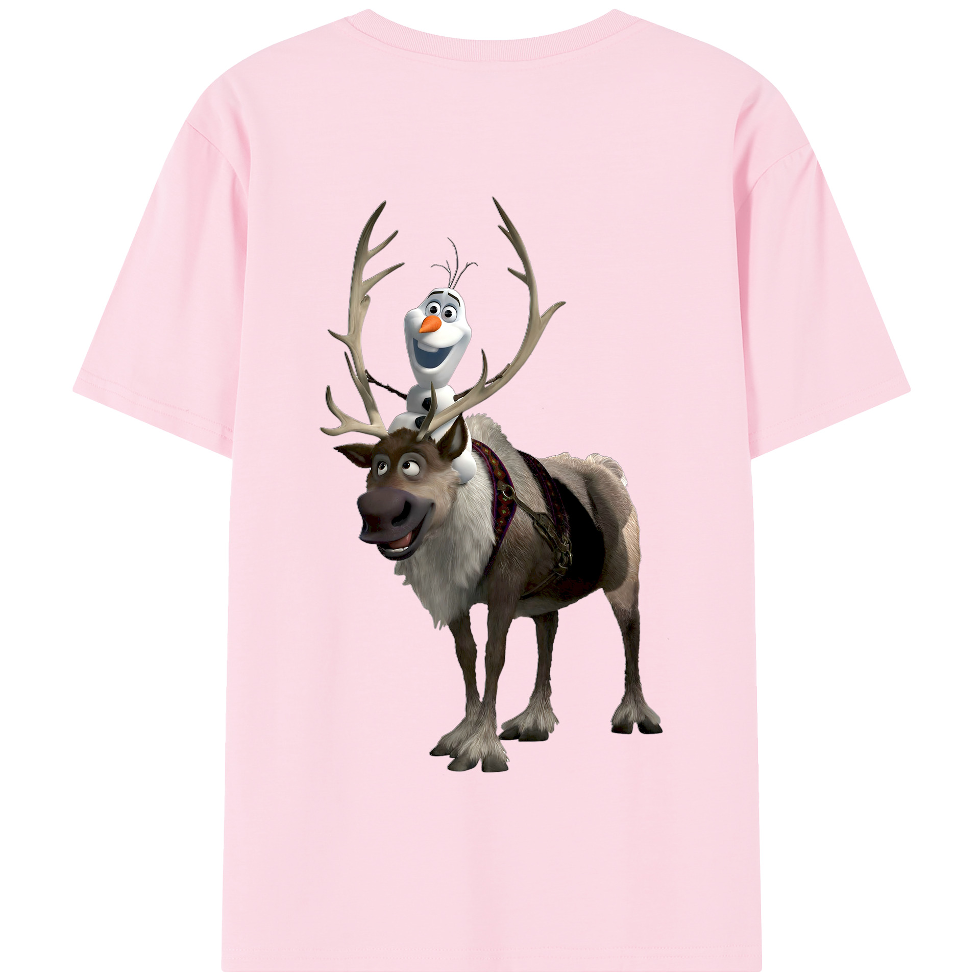 （画像用） アナと雪の女王 アンナ エルサ Frozen Anna Elsa 綿100％半袖Tシャツ（背面プリント）