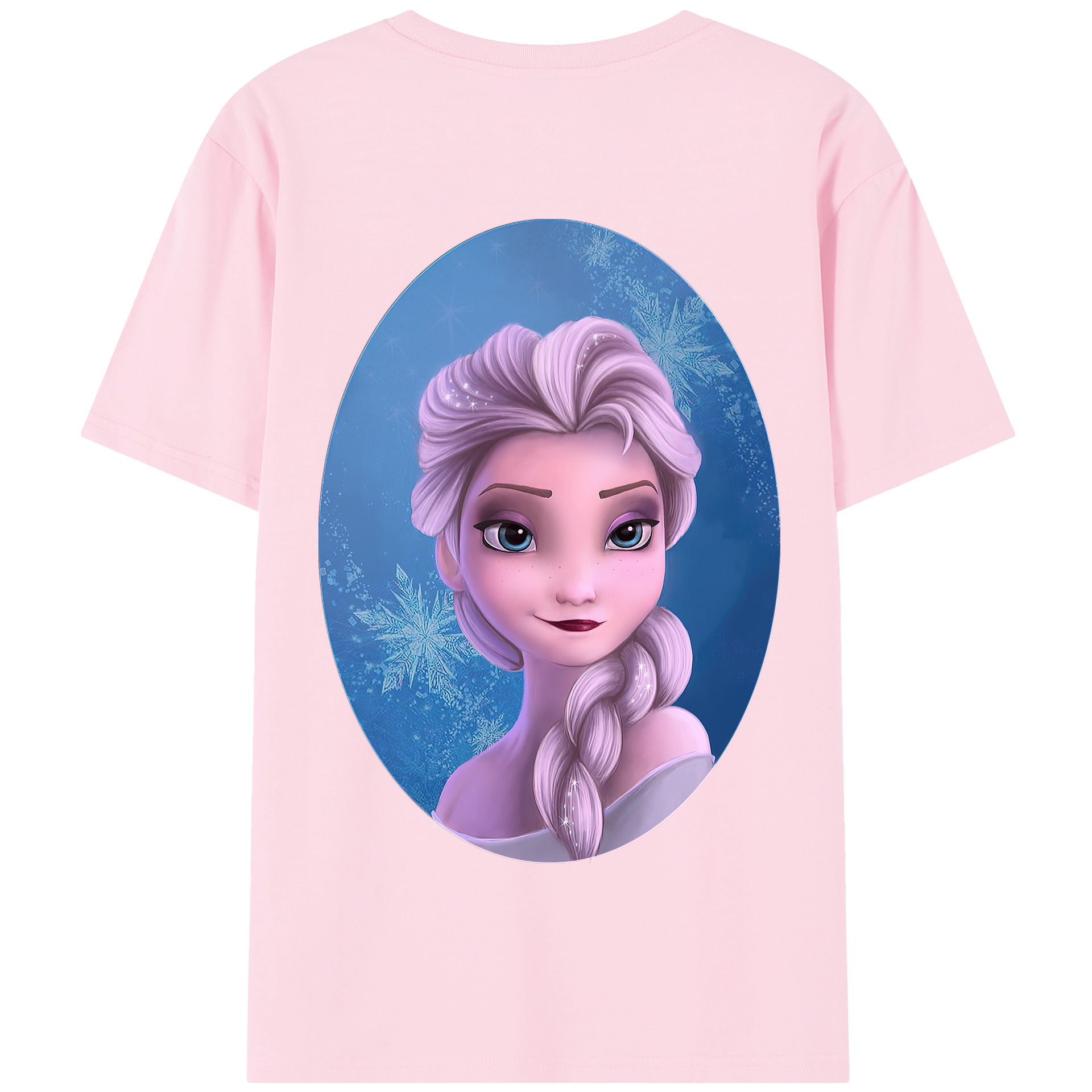 （画像用） アナと雪の女王 アンナ エルサ Frozen Anna Elsa 綿100％半袖Tシャツ（背面プリント）