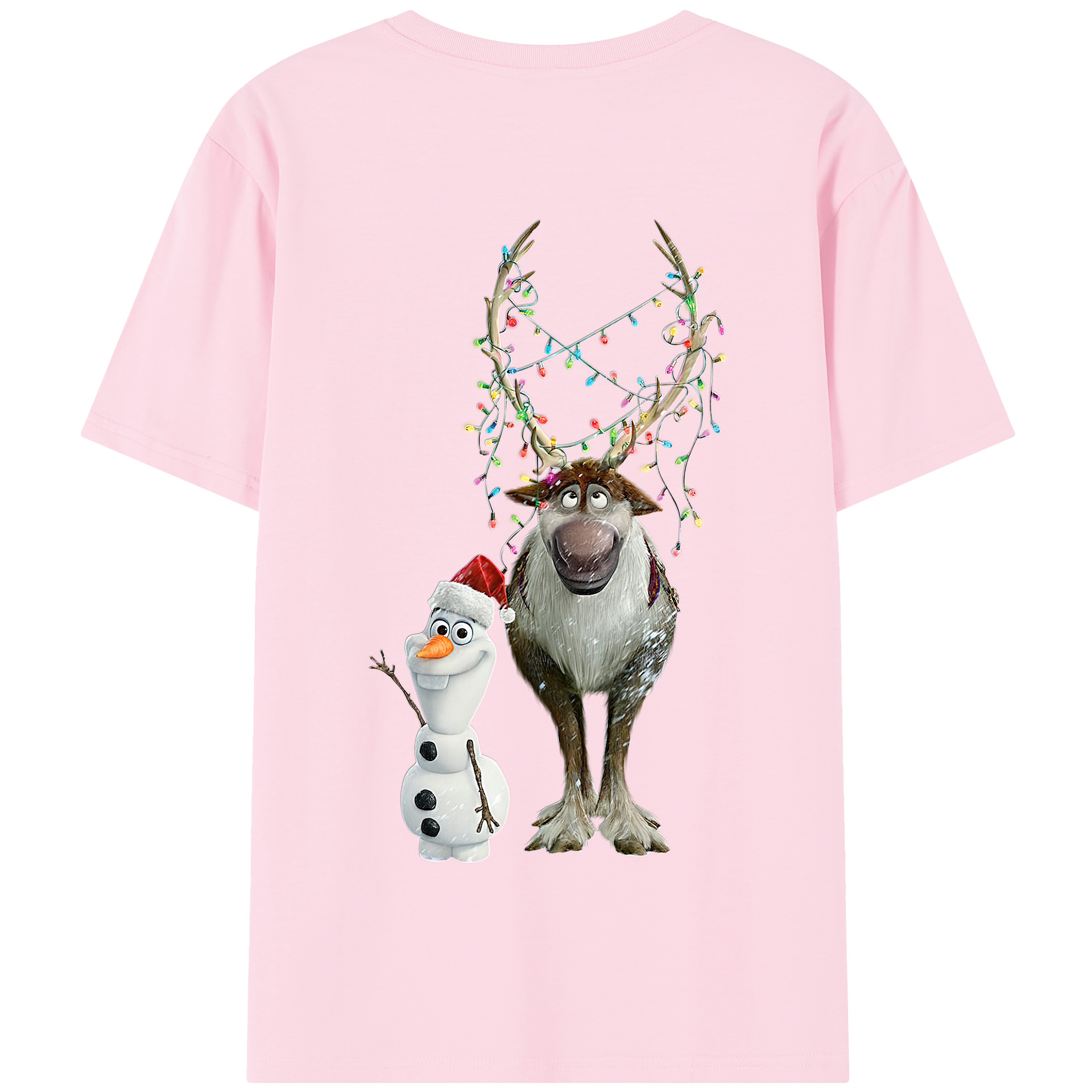（画像用） アナと雪の女王 アンナ エルサ Frozen Anna Elsa 綿100％半袖Tシャツ（背面プリント）