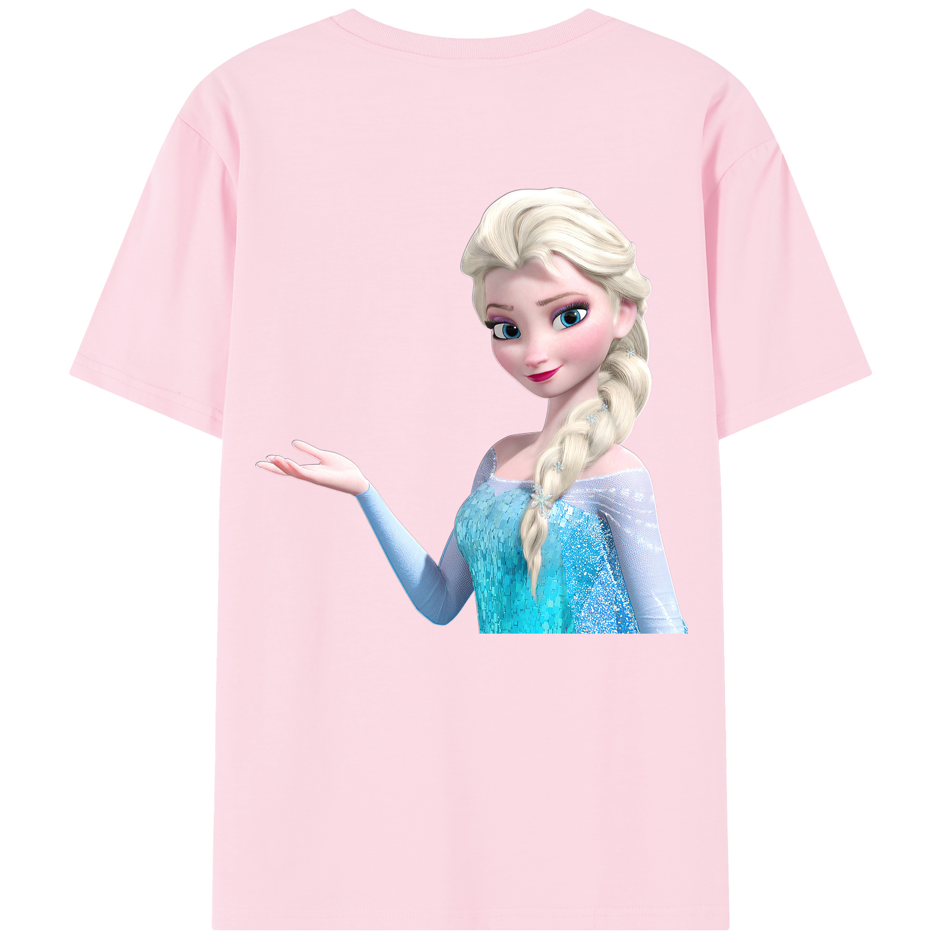 （画像用） アナと雪の女王 アンナ エルサ Frozen Anna Elsa 綿100％半袖Tシャツ（背面プリント）
