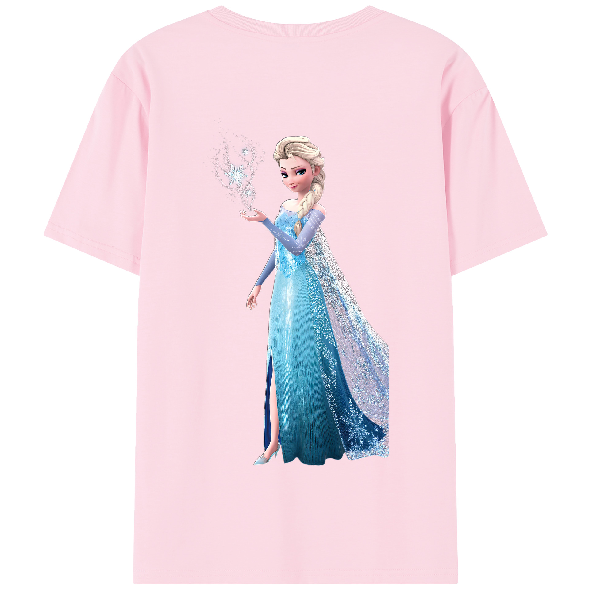 （画像用） アナと雪の女王 アンナ エルサ Frozen Anna Elsa 綿100％半袖Tシャツ（背面プリント）