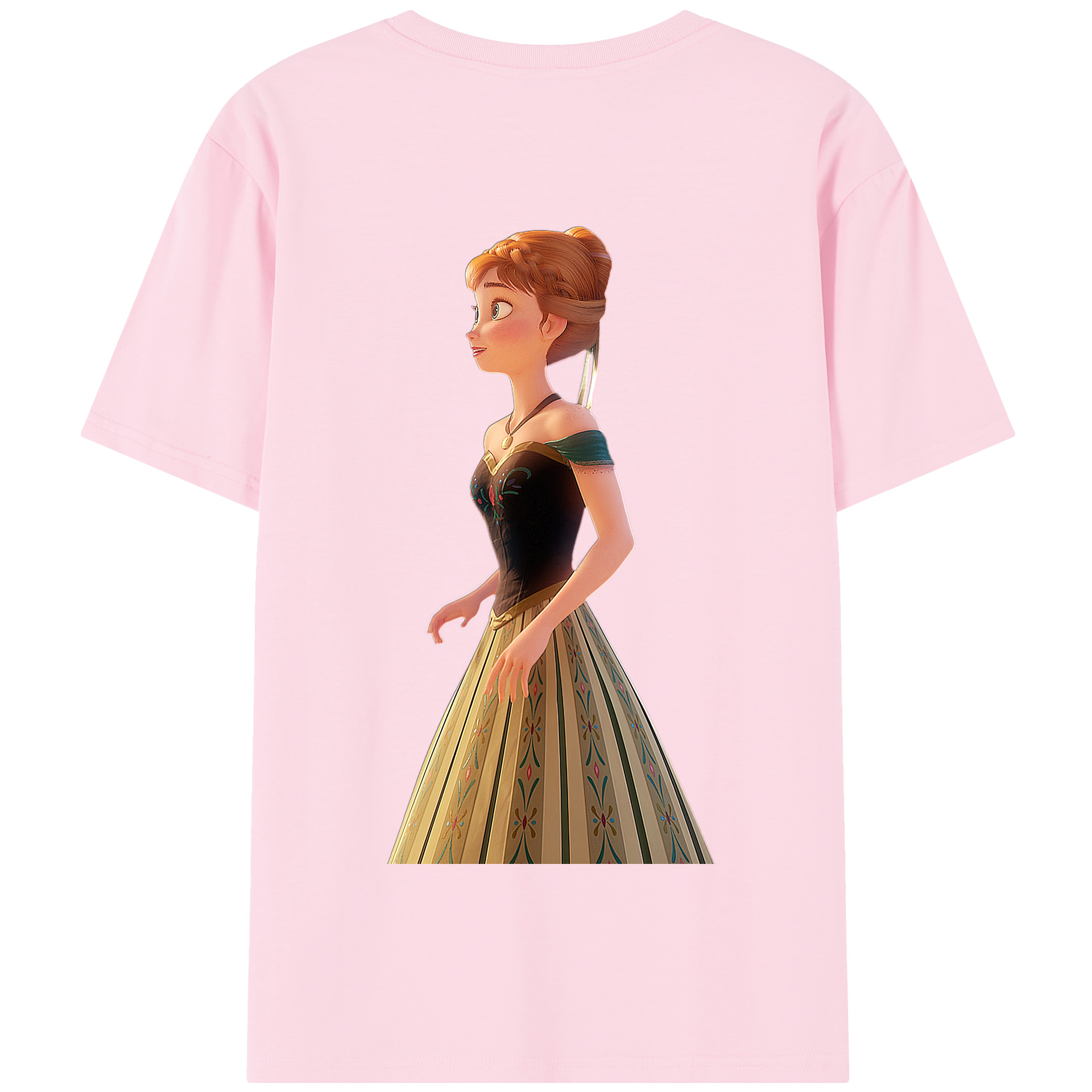 （画像用） アナと雪の女王 アンナ エルサ Frozen Anna Elsa 綿100％半袖Tシャツ（背面プリント）