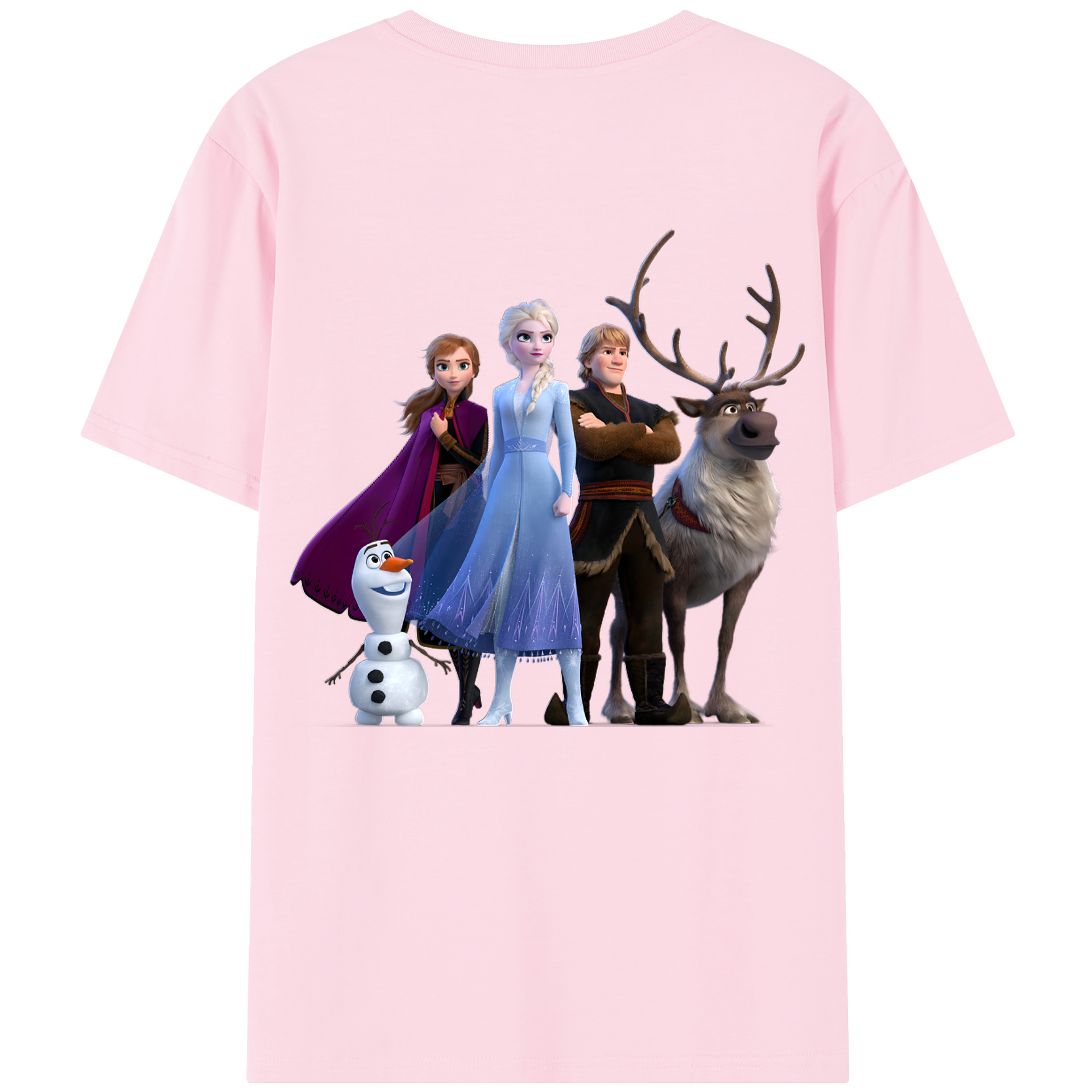 （画像用） アナと雪の女王 アンナ エルサ Frozen Anna Elsa 綿100％半袖Tシャツ（背面プリント）