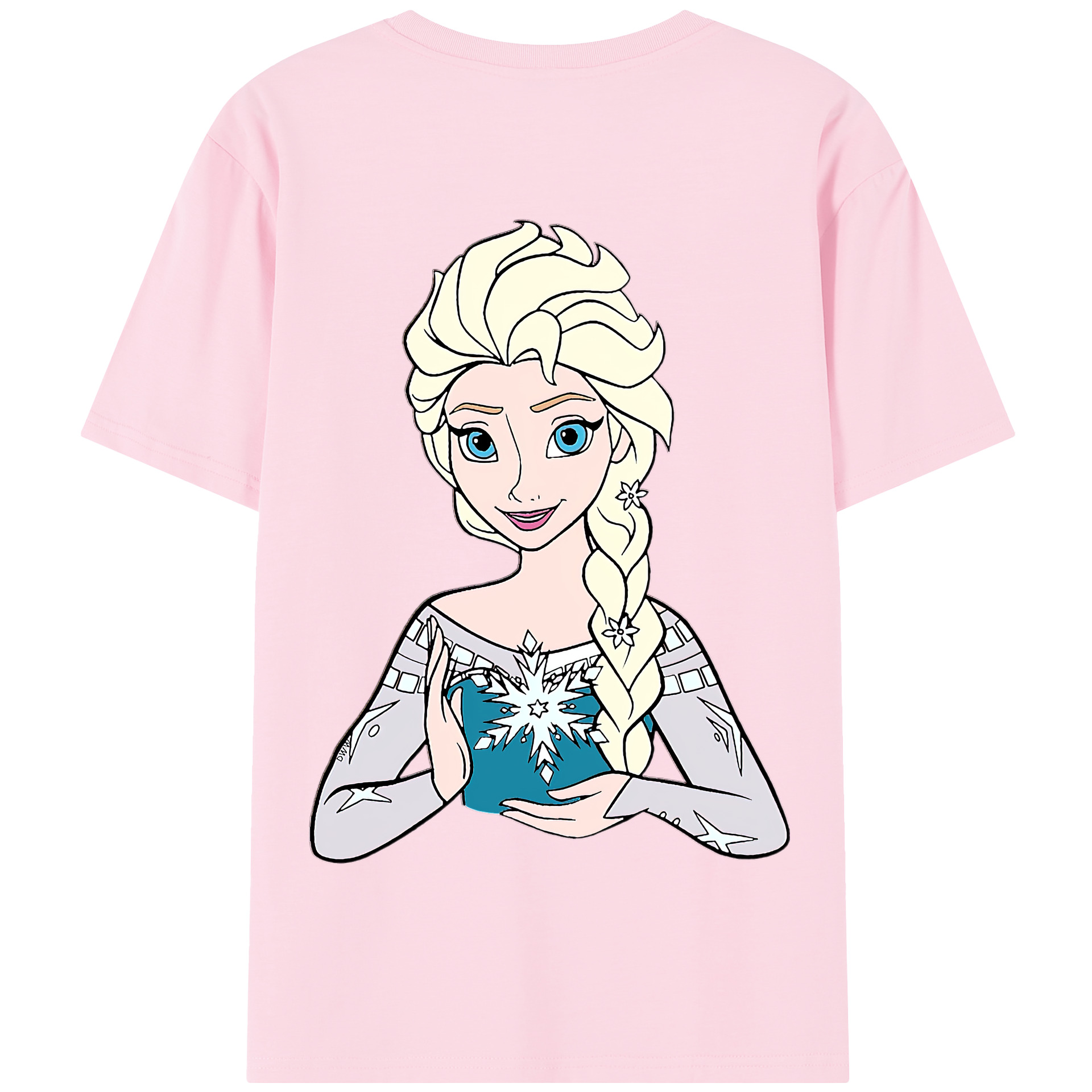 （画像用） アナと雪の女王 アンナ エルサ Frozen Anna Elsa 綿100％半袖Tシャツ（背面プリント）
