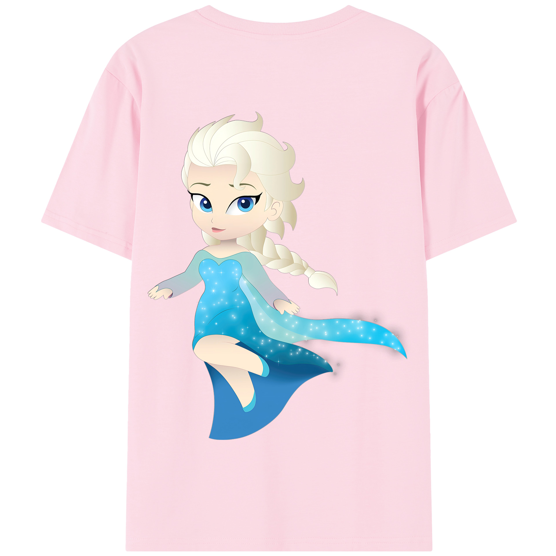 （画像用） アナと雪の女王 アンナ エルサ Frozen Anna Elsa 綿100％半袖Tシャツ（背面プリント）