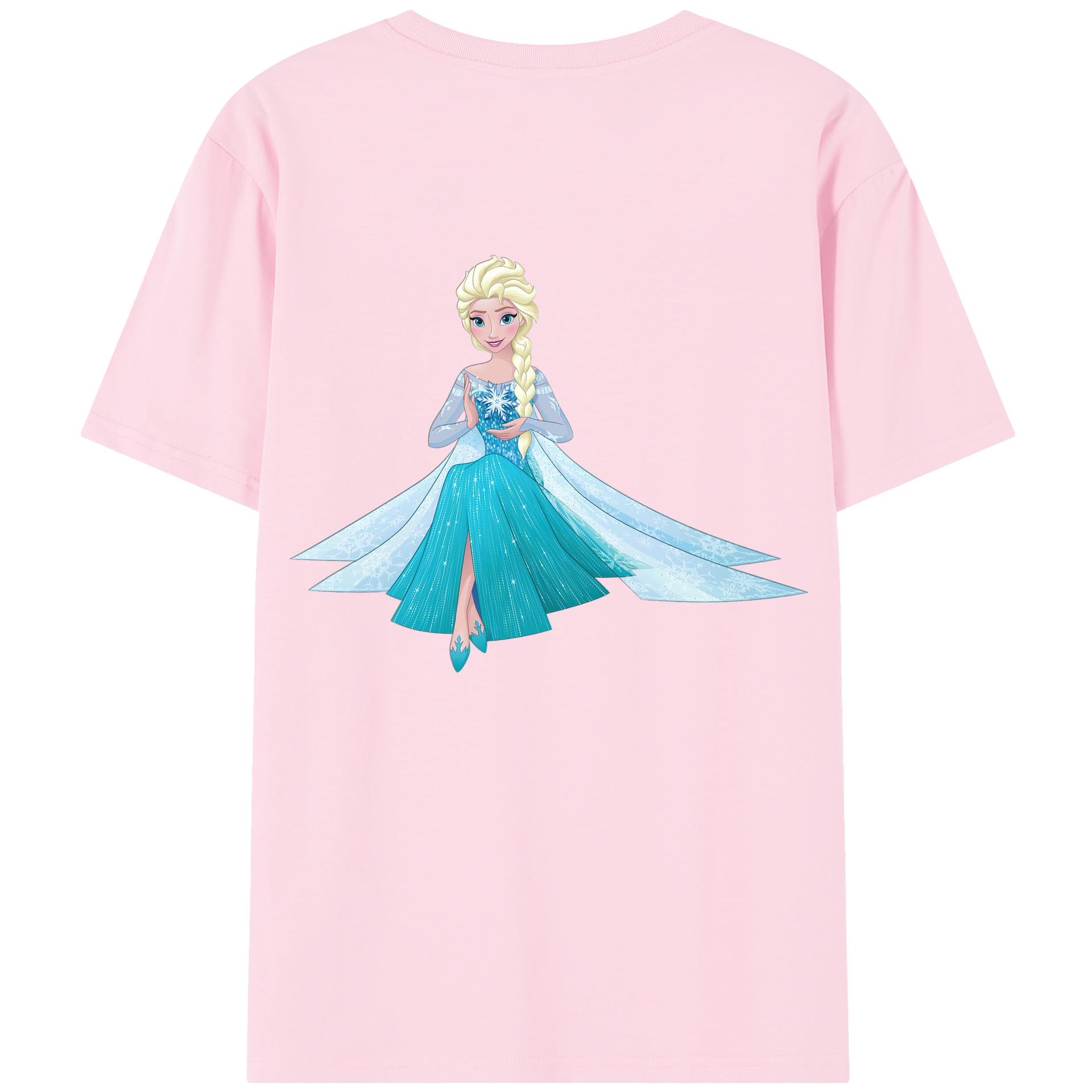 （画像用） アナと雪の女王 アンナ エルサ Frozen Anna Elsa 綿100％半袖Tシャツ（背面プリント）