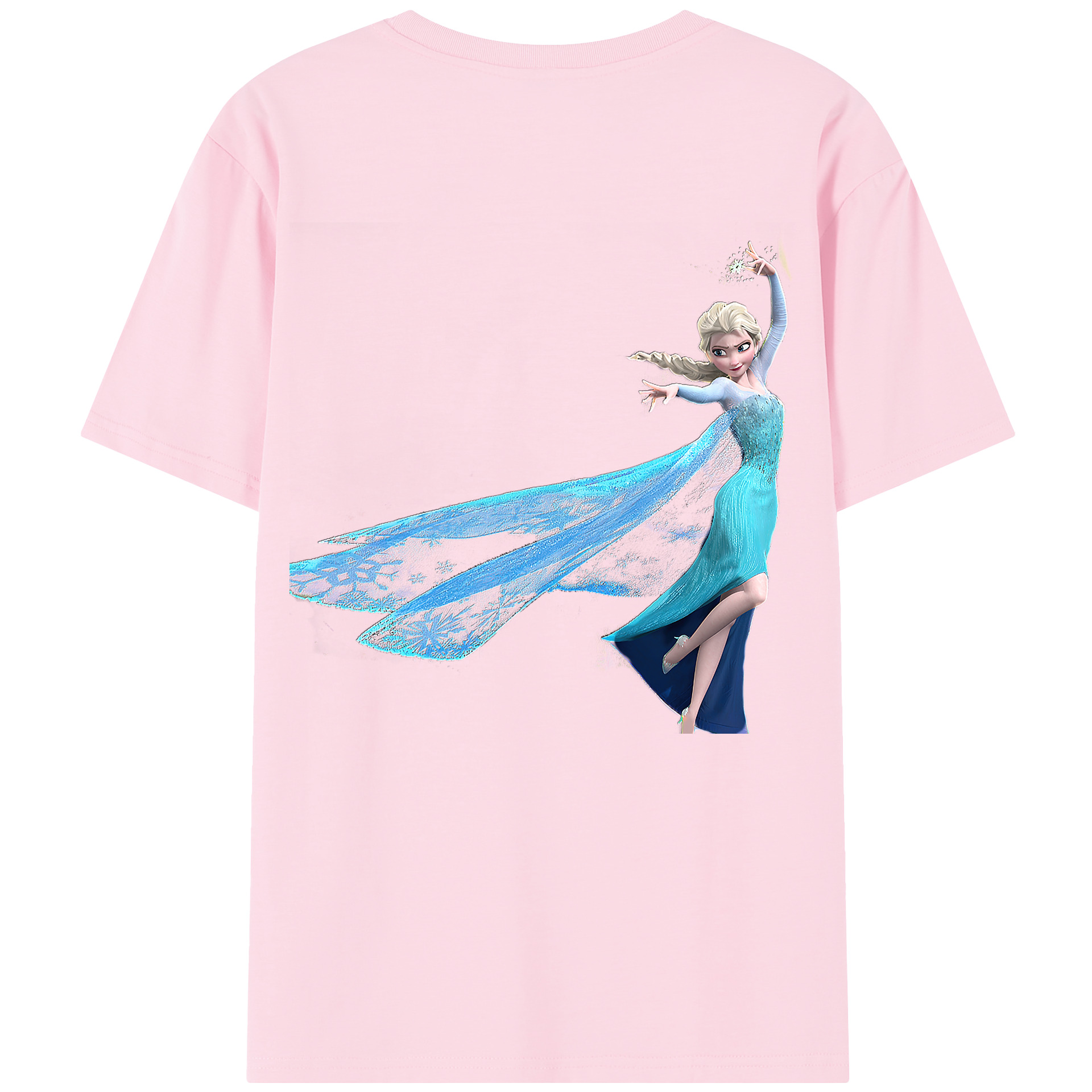 （画像用） アナと雪の女王 アンナ エルサ Frozen Anna Elsa 綿100％半袖Tシャツ（背面プリント）