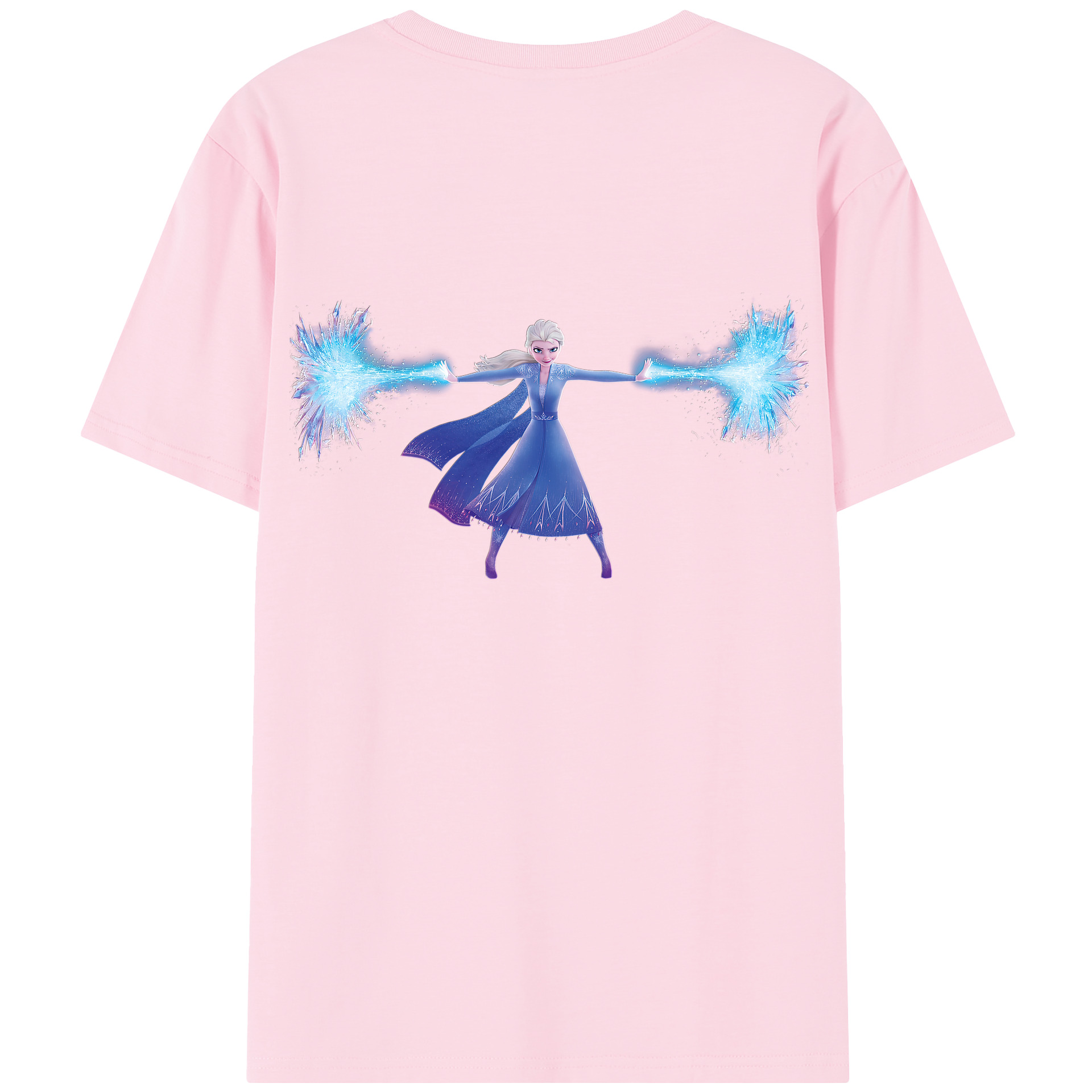 （画像用） アナと雪の女王 アンナ エルサ Frozen Anna Elsa 綿100％半袖Tシャツ（背面プリント）
