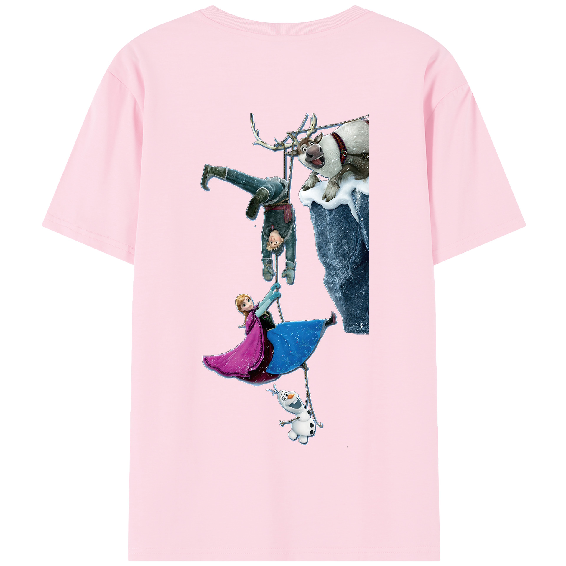 （画像用） アナと雪の女王 アンナ エルサ Frozen Anna Elsa 綿100％半袖Tシャツ（背面プリント）