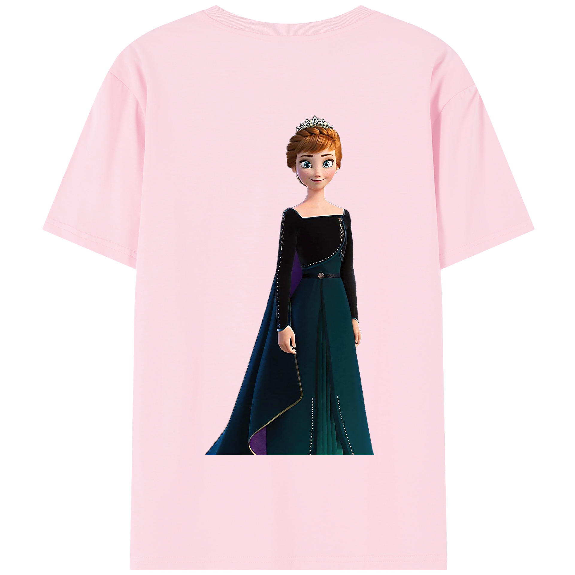 （画像用） アナと雪の女王 アンナ エルサ Frozen Anna Elsa 綿100％半袖Tシャツ（背面プリント）