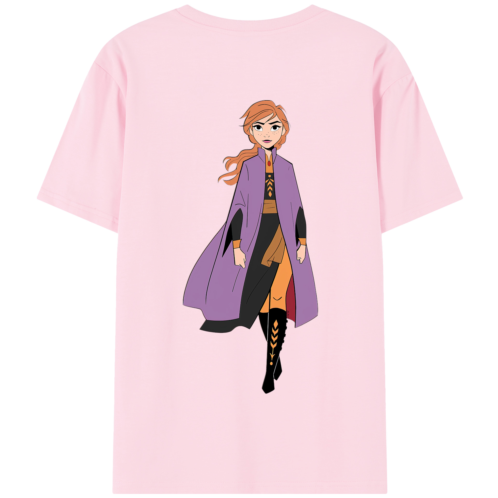 （画像用） アナと雪の女王 アンナ エルサ Frozen Anna Elsa 綿100％半袖Tシャツ（背面プリント）