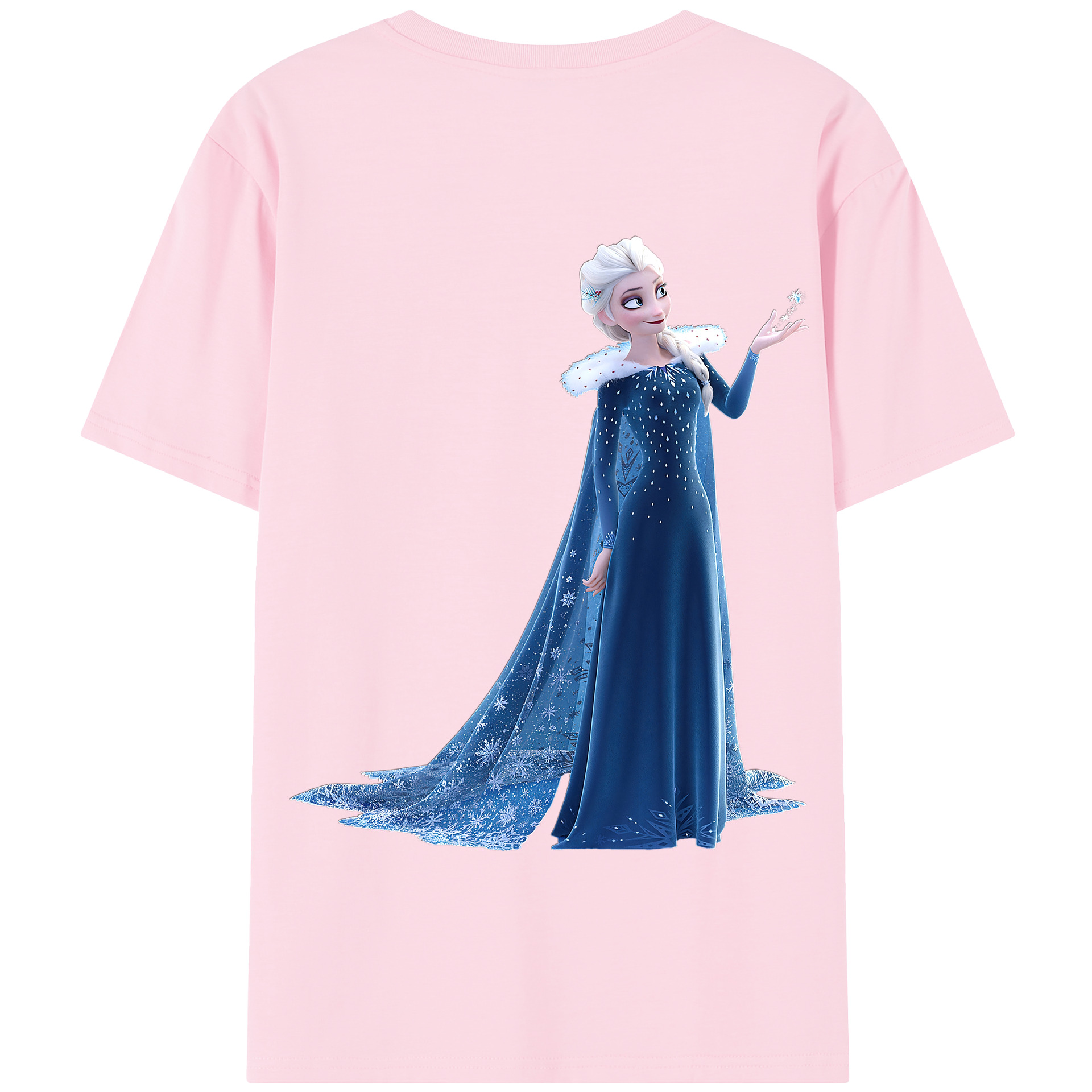 （画像用） アナと雪の女王 アンナ エルサ Frozen Anna Elsa 綿100％半袖Tシャツ（背面プリント）