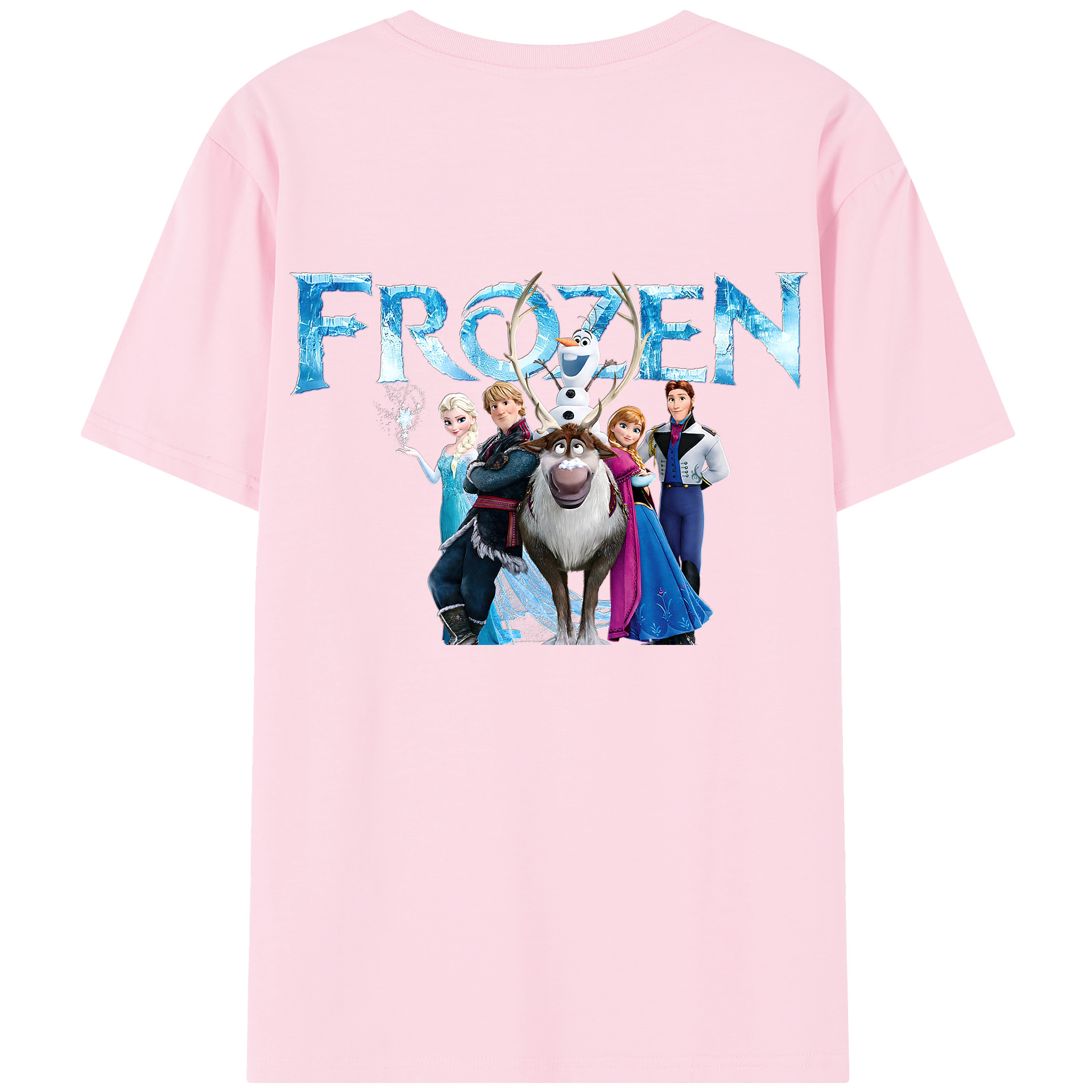 （画像用） アナと雪の女王 アンナ エルサ Frozen Anna Elsa 綿100％半袖Tシャツ（背面プリント）