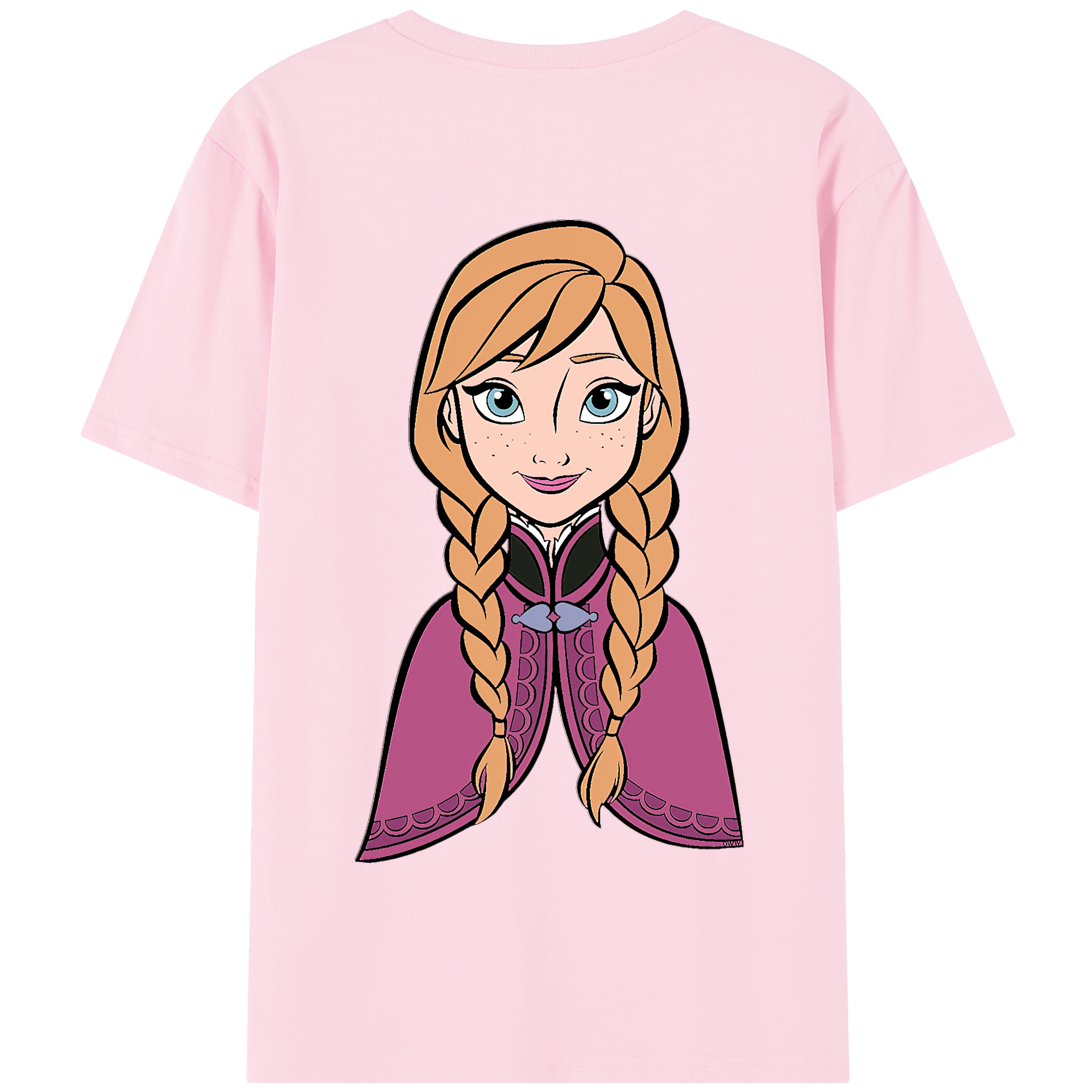 （画像用） アナと雪の女王 アンナ エルサ Frozen Anna Elsa 綿100％半袖Tシャツ（背面プリント）