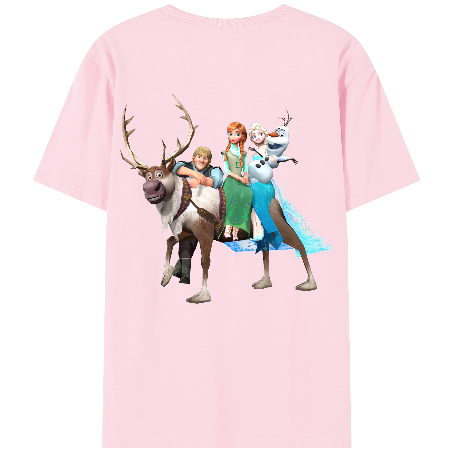 （画像用） アナと雪の女王 アンナ エルサ Frozen Anna Elsa 綿100％半袖Tシャツ（背面プリント）