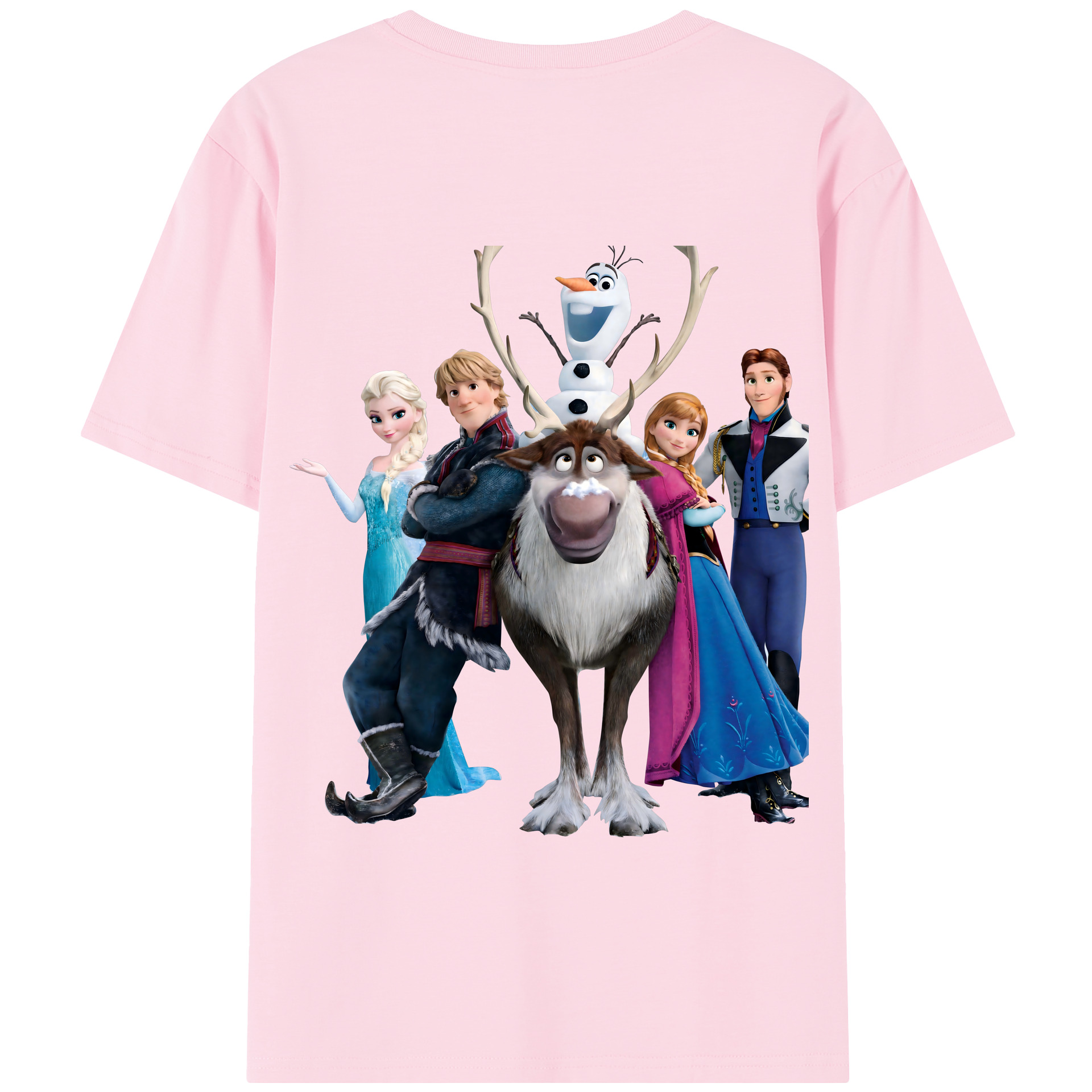 （画像用） アナと雪の女王 アンナ エルサ Frozen Anna Elsa 綿100％半袖Tシャツ（背面プリント）