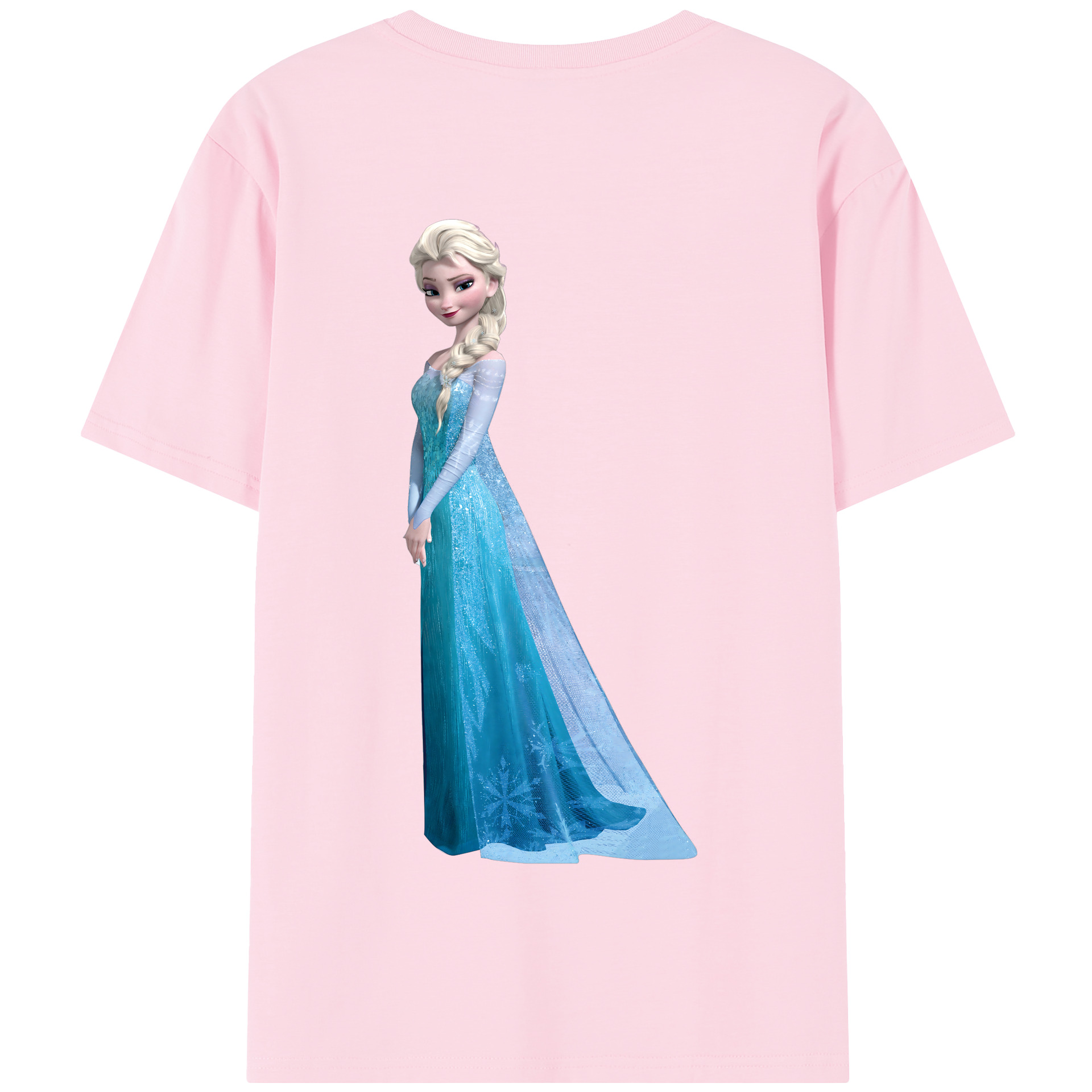 （画像用） アナと雪の女王 アンナ エルサ Frozen Anna Elsa 綿100％半袖Tシャツ（背面プリント）