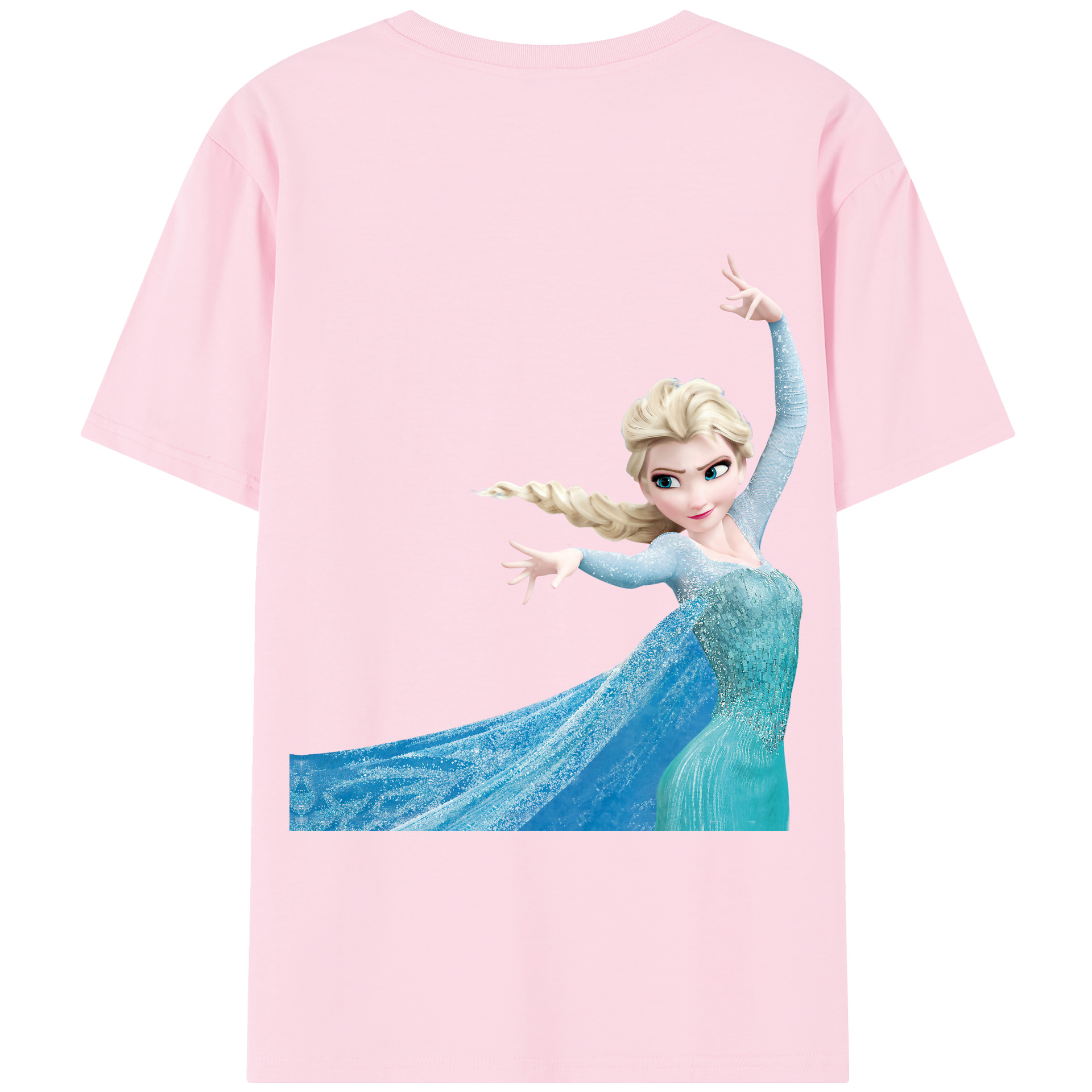（画像用） アナと雪の女王 アンナ エルサ Frozen Anna Elsa 綿100％半袖Tシャツ（背面プリント）