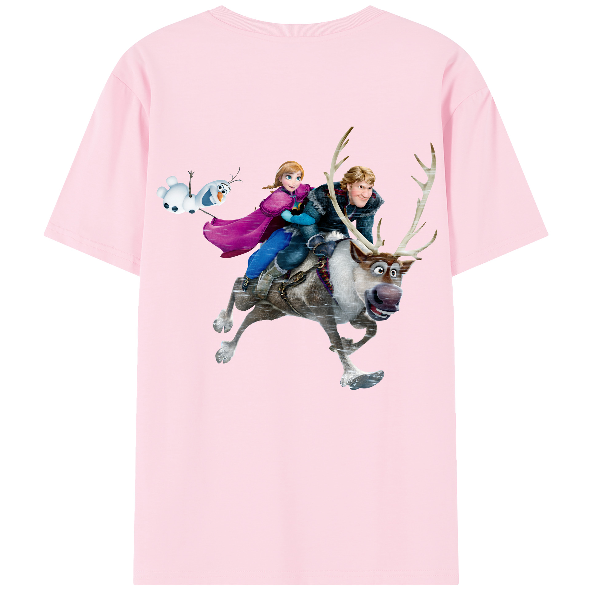 （画像用） アナと雪の女王 アンナ エルサ Frozen Anna Elsa 綿100％半袖Tシャツ（背面プリント）