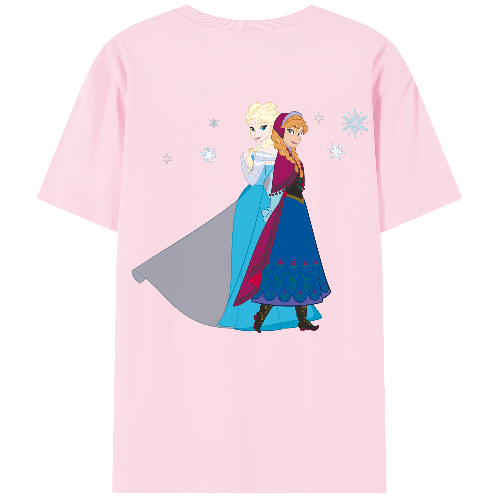 （画像用） アナと雪の女王 アンナ エルサ Frozen Anna Elsa 綿100％半袖Tシャツ（背面プリント）