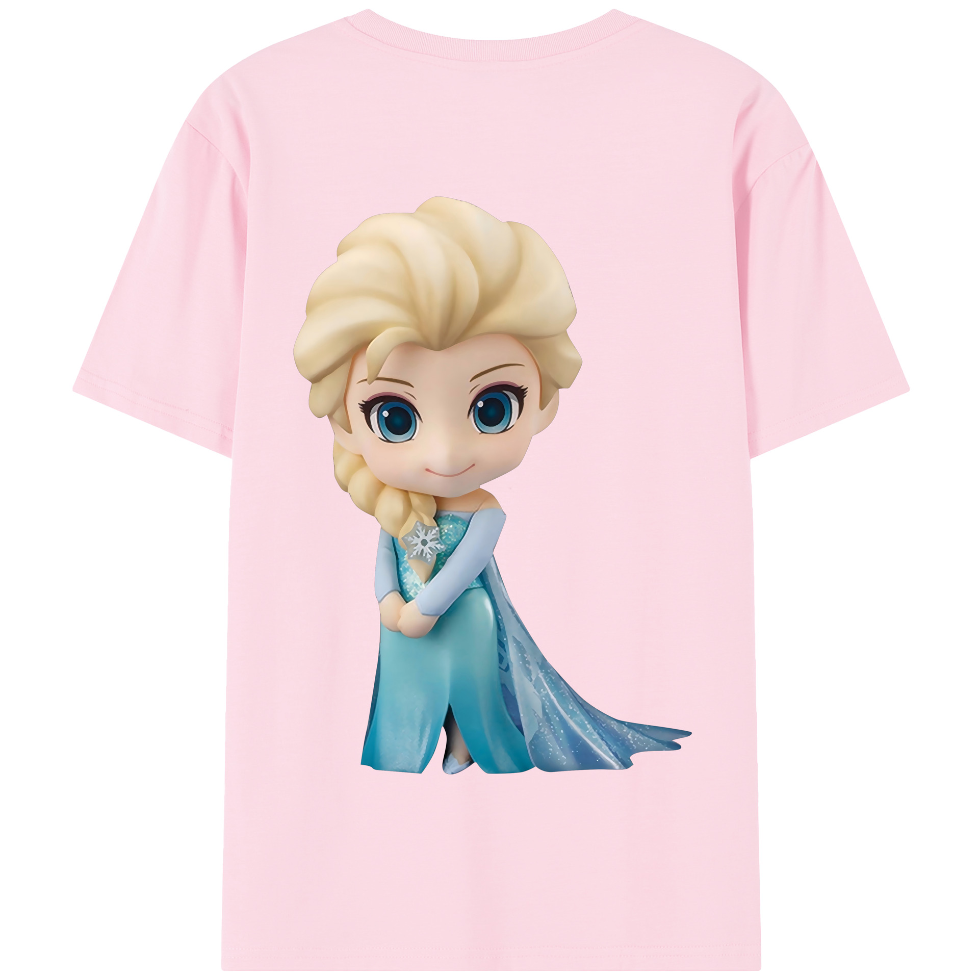 （画像用） アナと雪の女王 アンナ エルサ Frozen Anna Elsa 綿100％半袖Tシャツ（背面プリント）