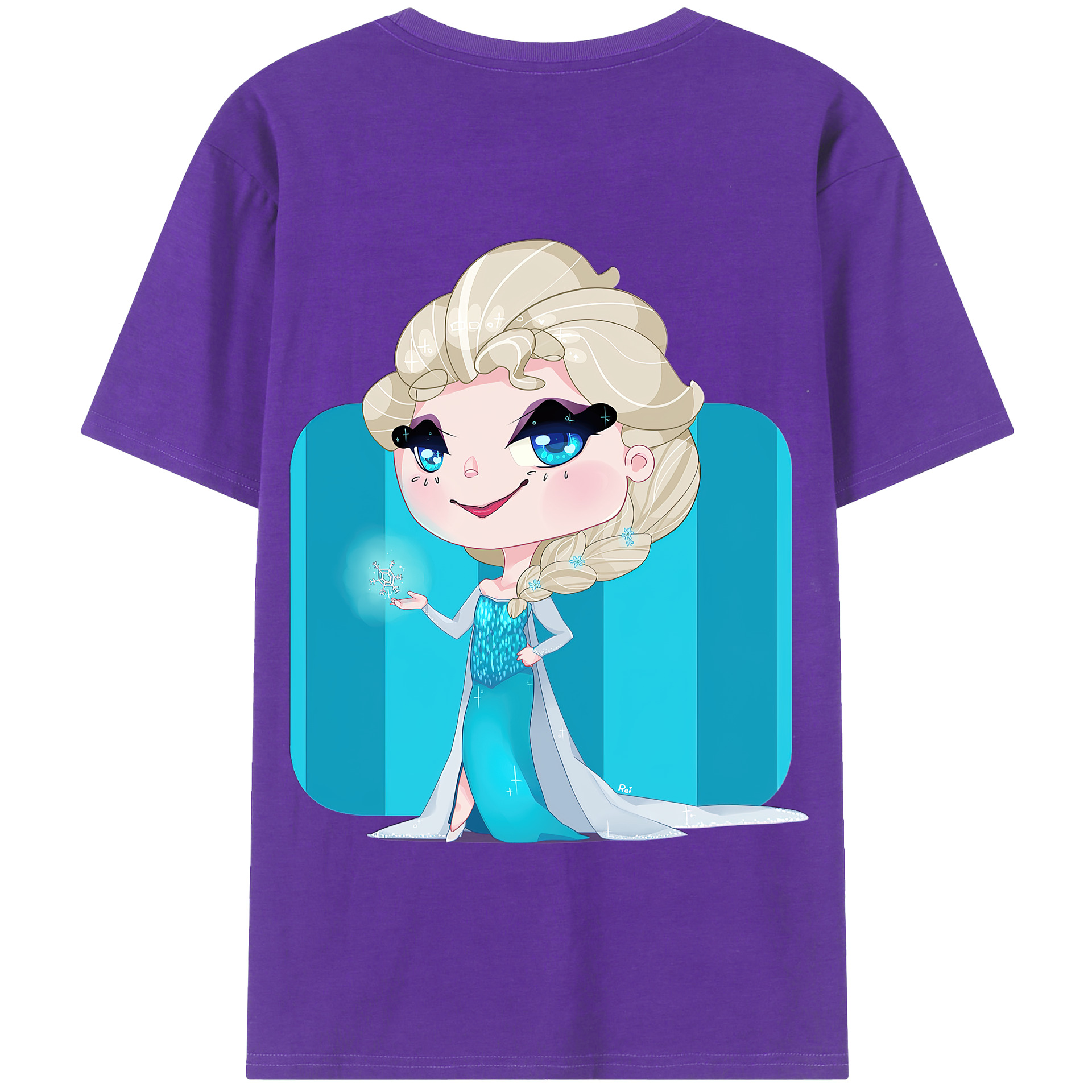 （画像用） アナと雪の女王 アンナ エルサ Frozen Anna Elsa 綿100％半袖Tシャツ（背面プリント）