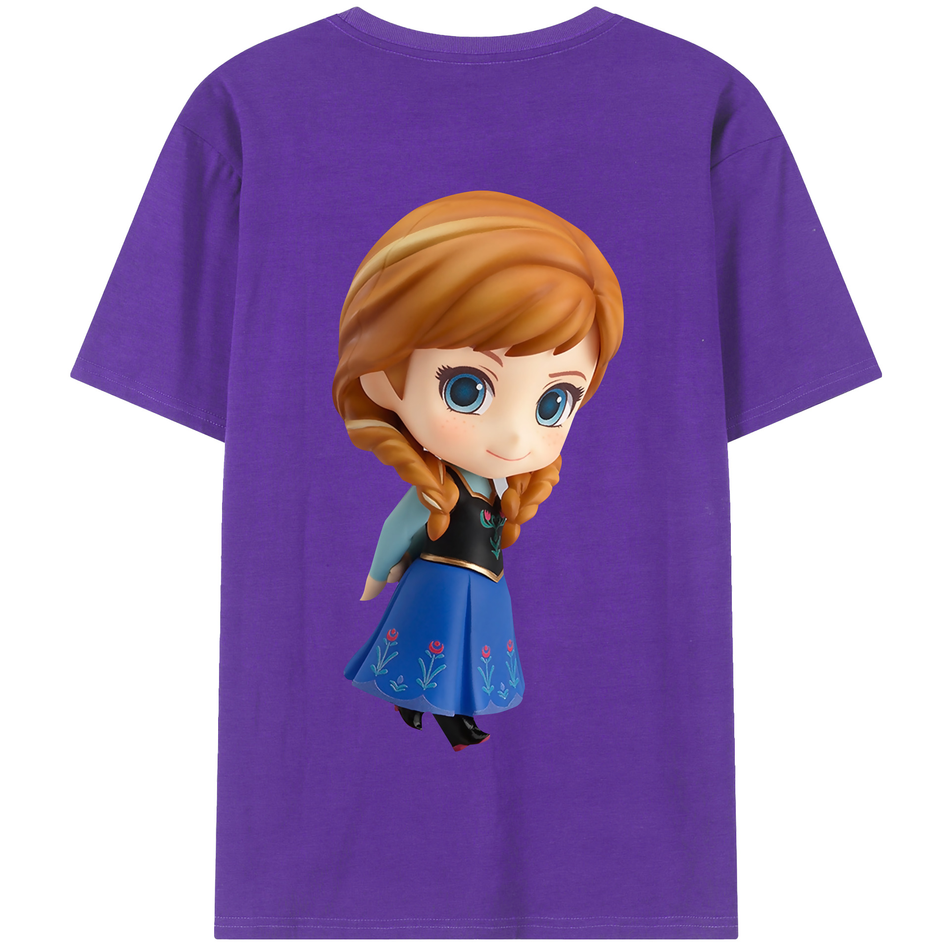 （画像用） アナと雪の女王 アンナ エルサ Frozen Anna Elsa 綿100％半袖Tシャツ（背面プリント）