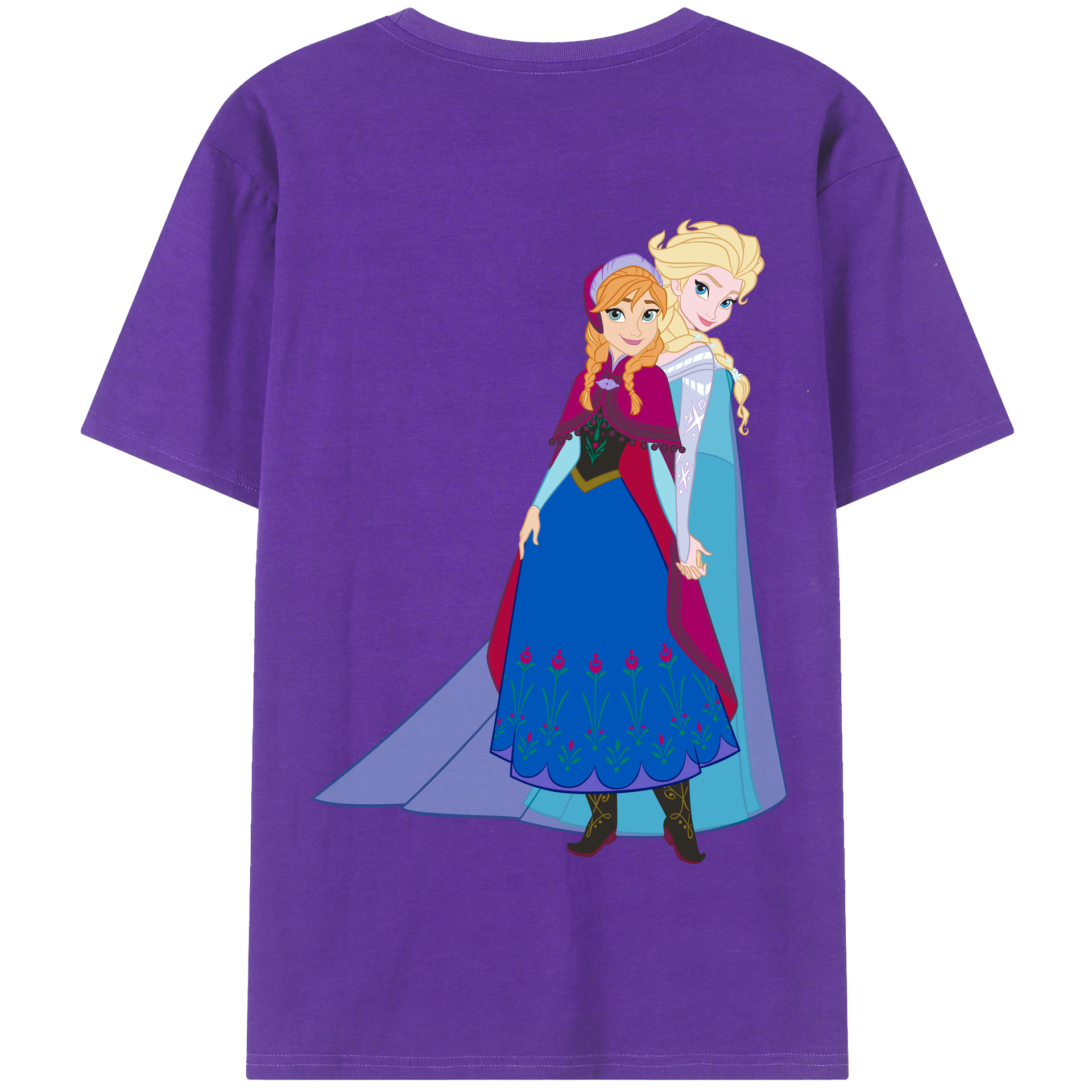 （画像用） アナと雪の女王 アンナ エルサ Frozen Anna Elsa 綿100％半袖Tシャツ（背面プリント）