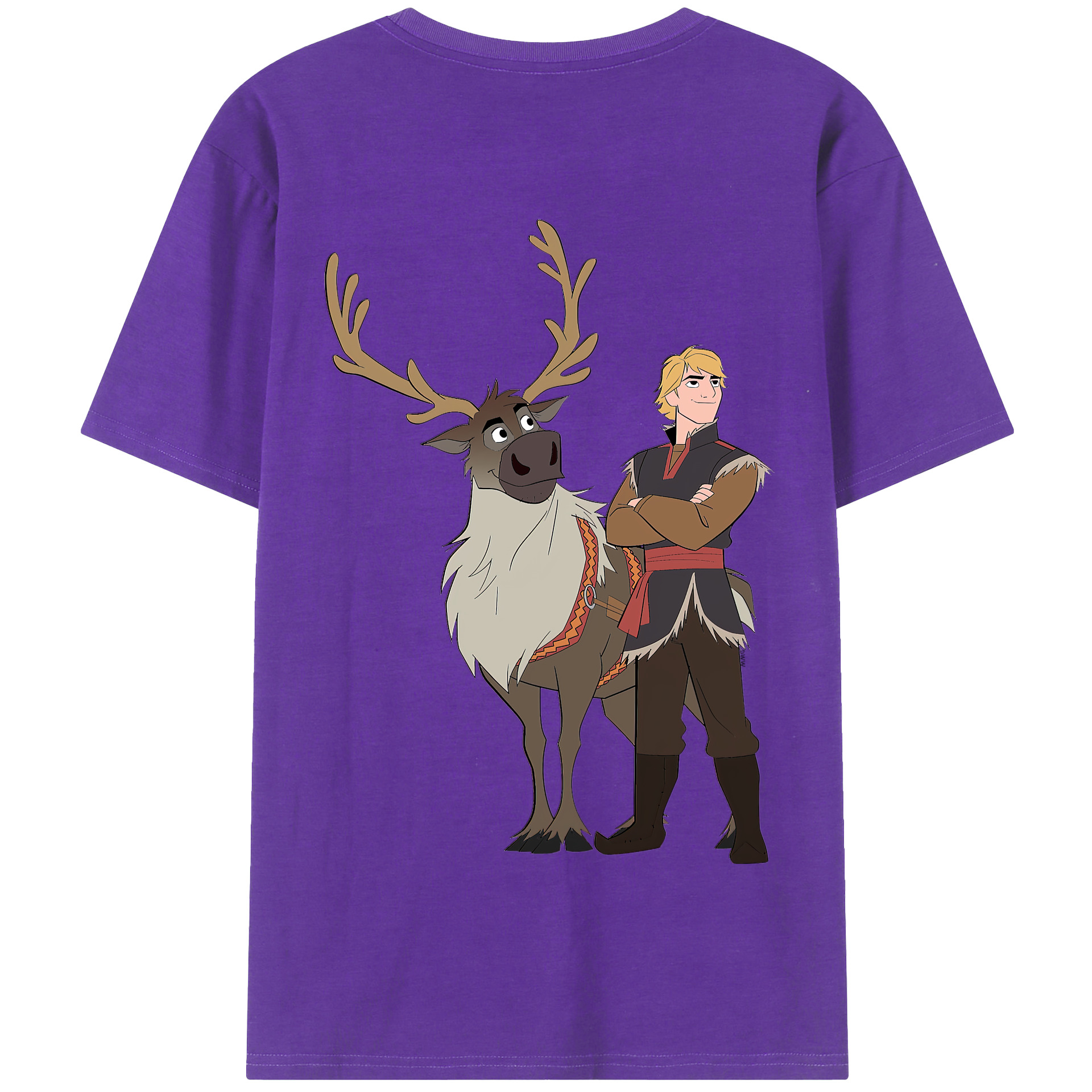 （画像用） アナと雪の女王 アンナ エルサ Frozen Anna Elsa 綿100％半袖Tシャツ（背面プリント）