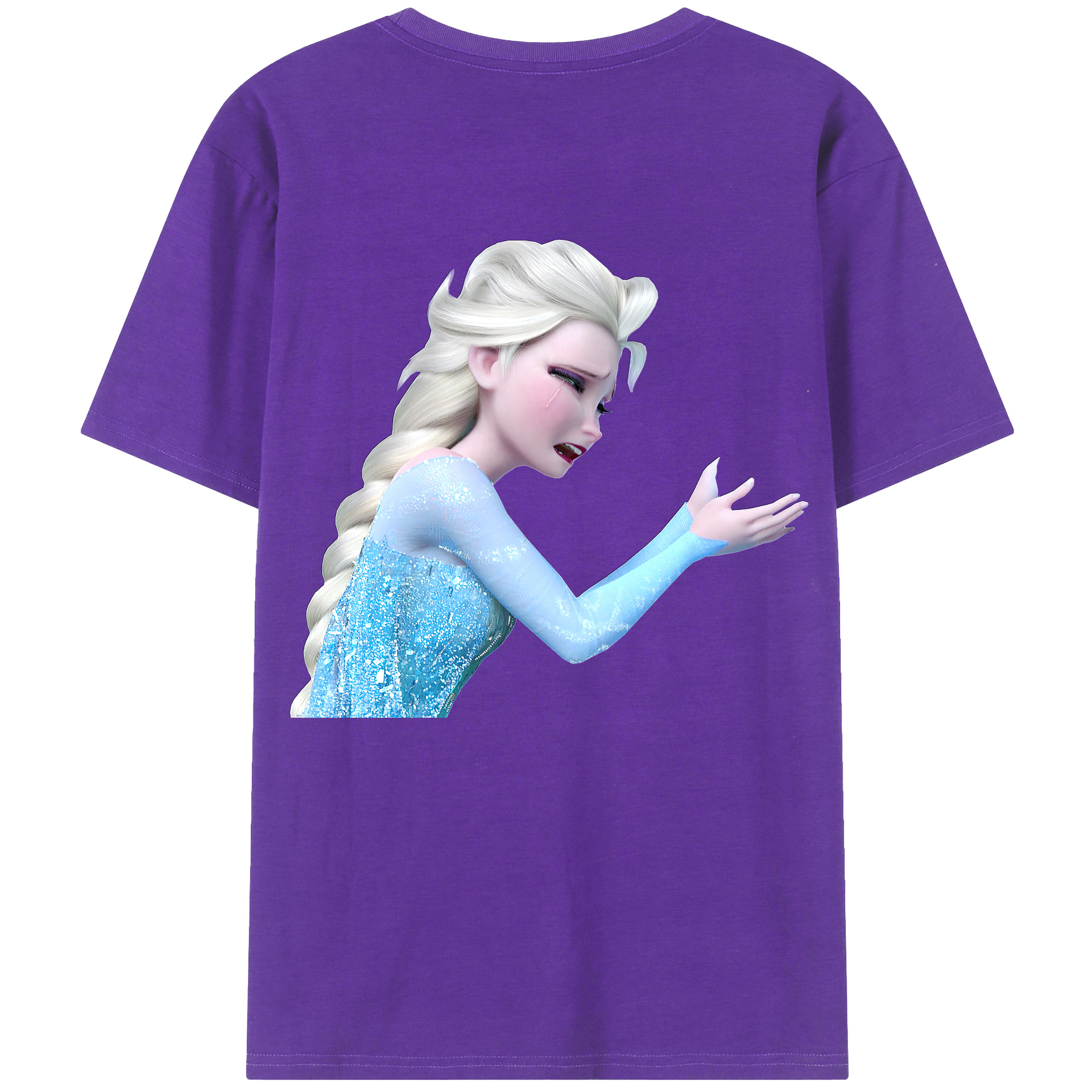 （画像用） アナと雪の女王 アンナ エルサ Frozen Anna Elsa 綿100％半袖Tシャツ（背面プリント）