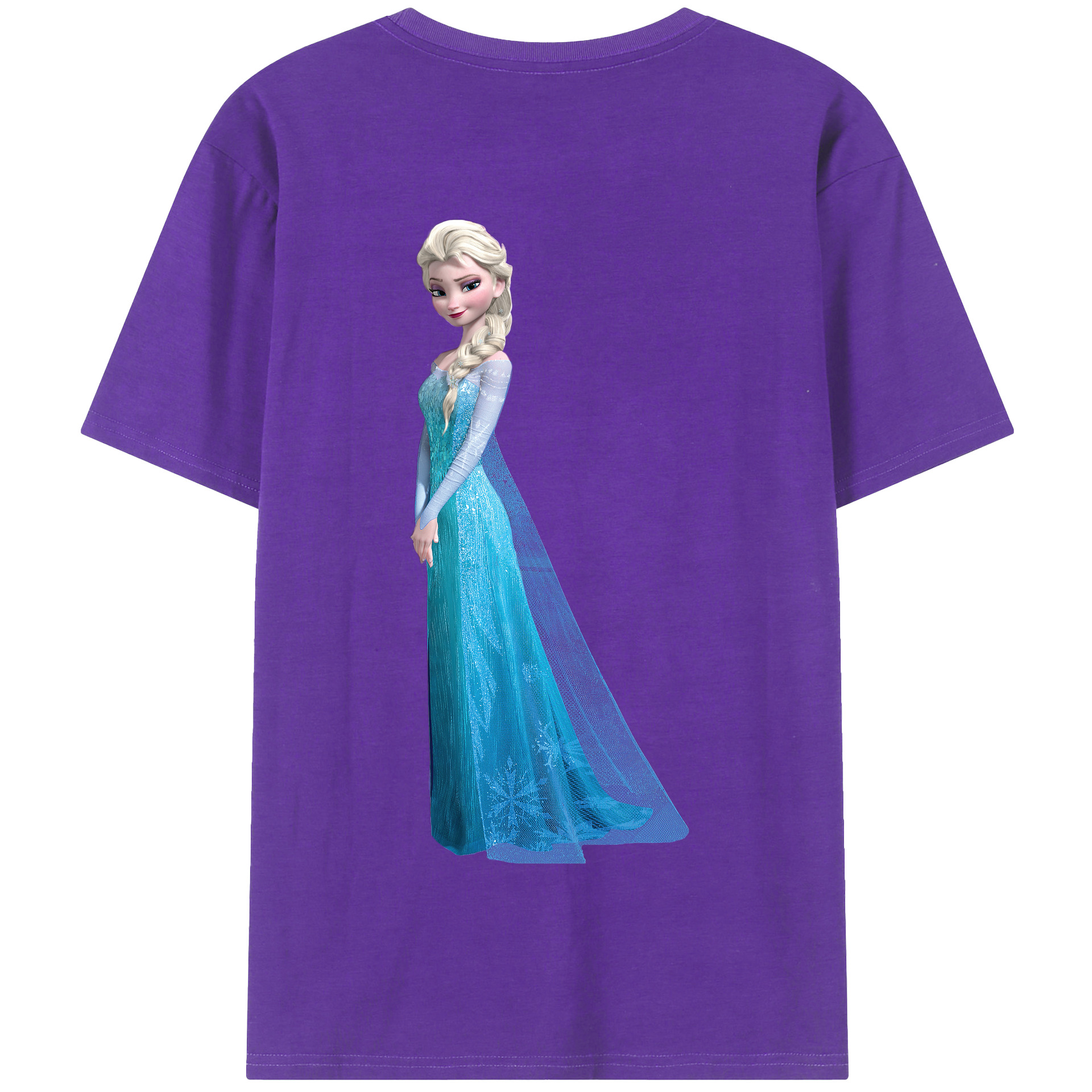 （画像用） アナと雪の女王 アンナ エルサ Frozen Anna Elsa 綿100％半袖Tシャツ（背面プリント）