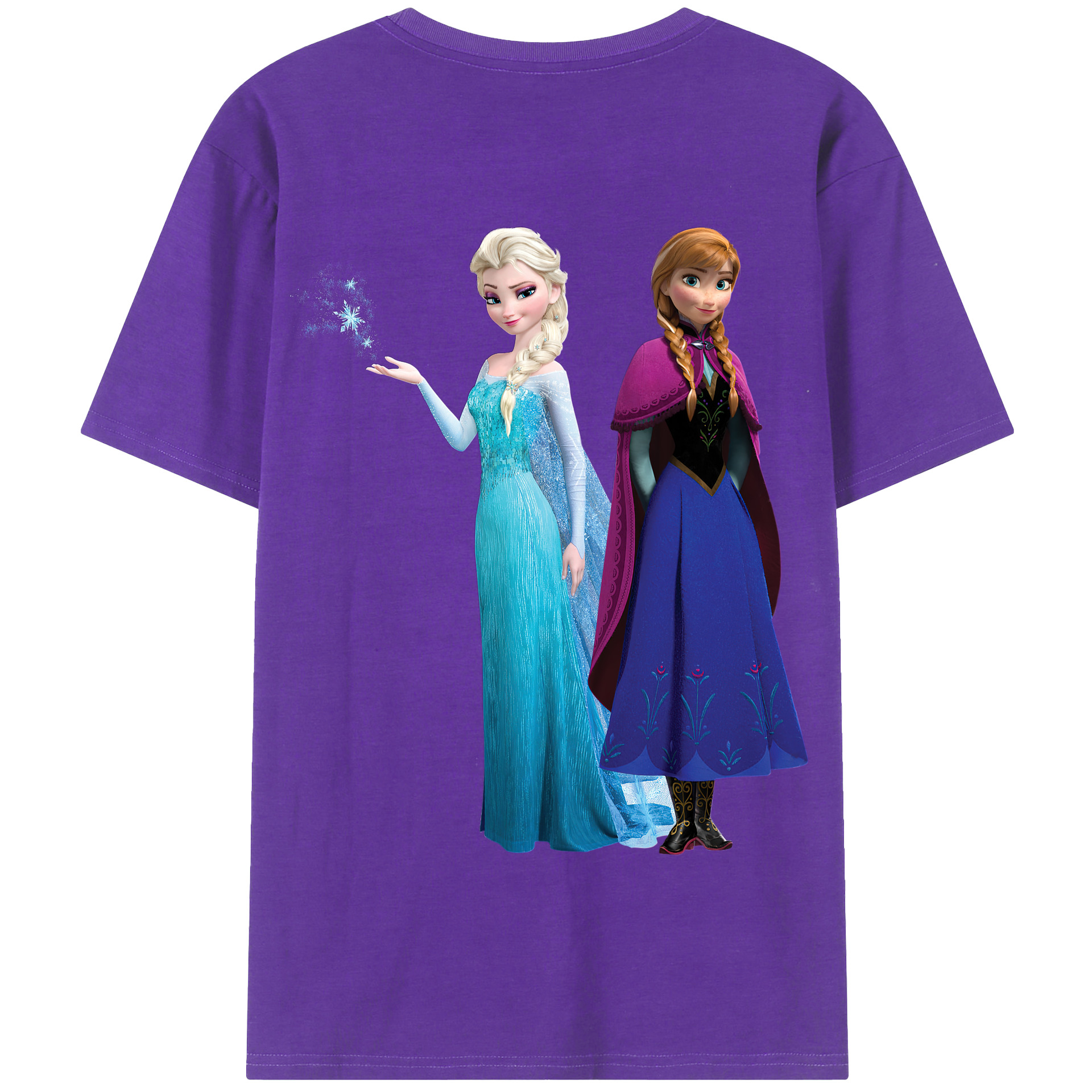 （画像用） アナと雪の女王 アンナ エルサ Frozen Anna Elsa 綿100％半袖Tシャツ（背面プリント）