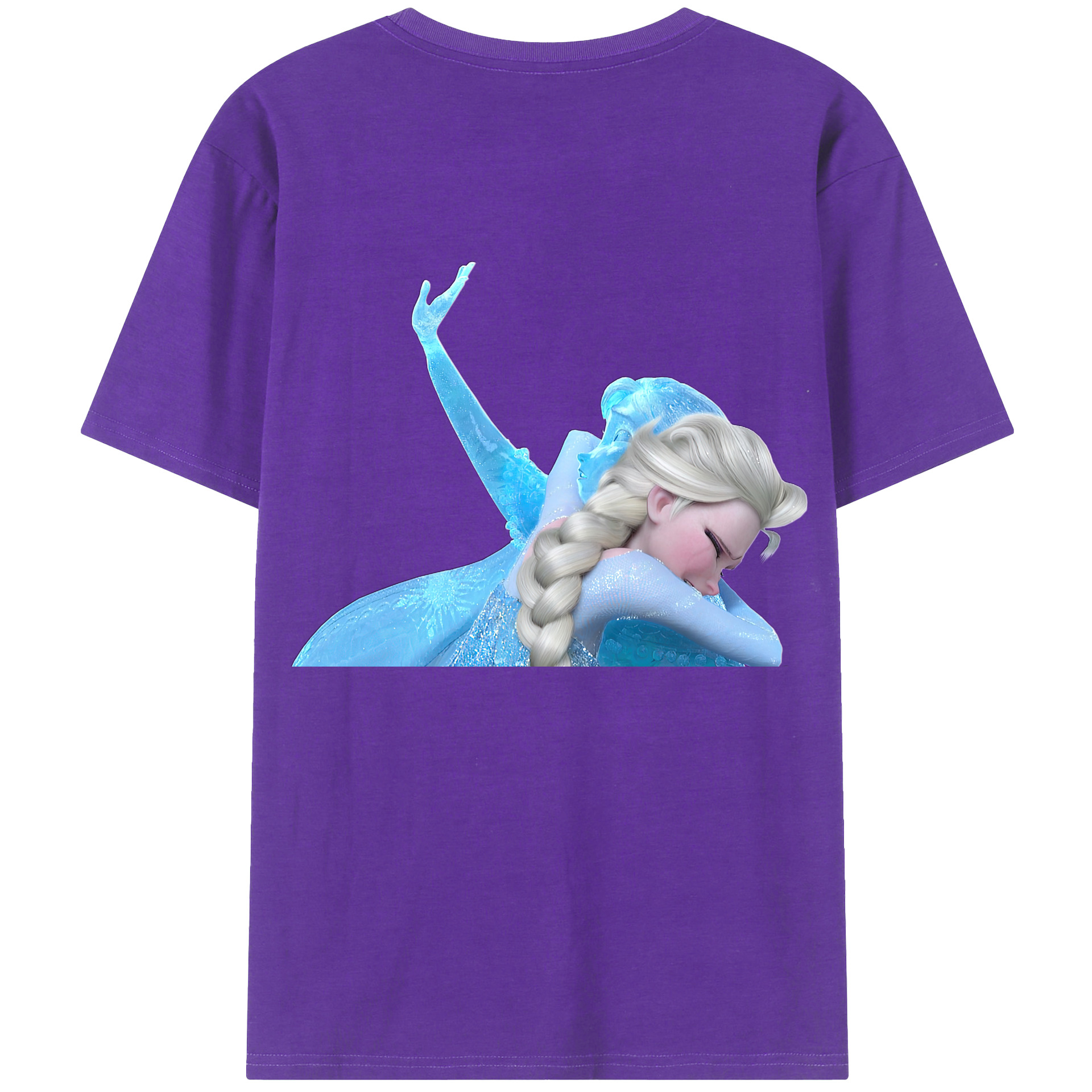 （画像用） アナと雪の女王 アンナ エルサ Frozen Anna Elsa 綿100％半袖Tシャツ（背面プリント）