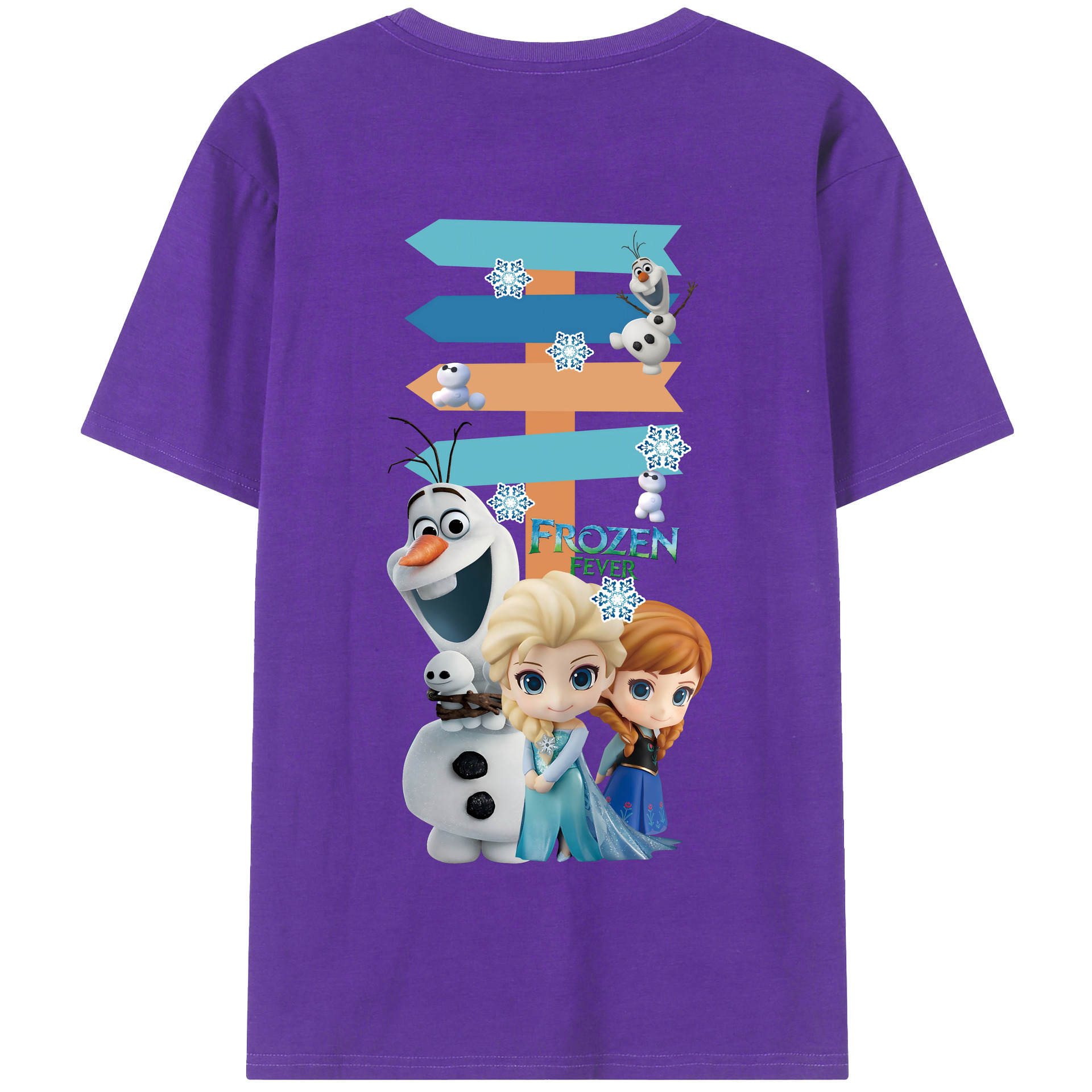 （画像用） アナと雪の女王 アンナ エルサ Frozen Anna Elsa 綿100％半袖Tシャツ（背面プリント）