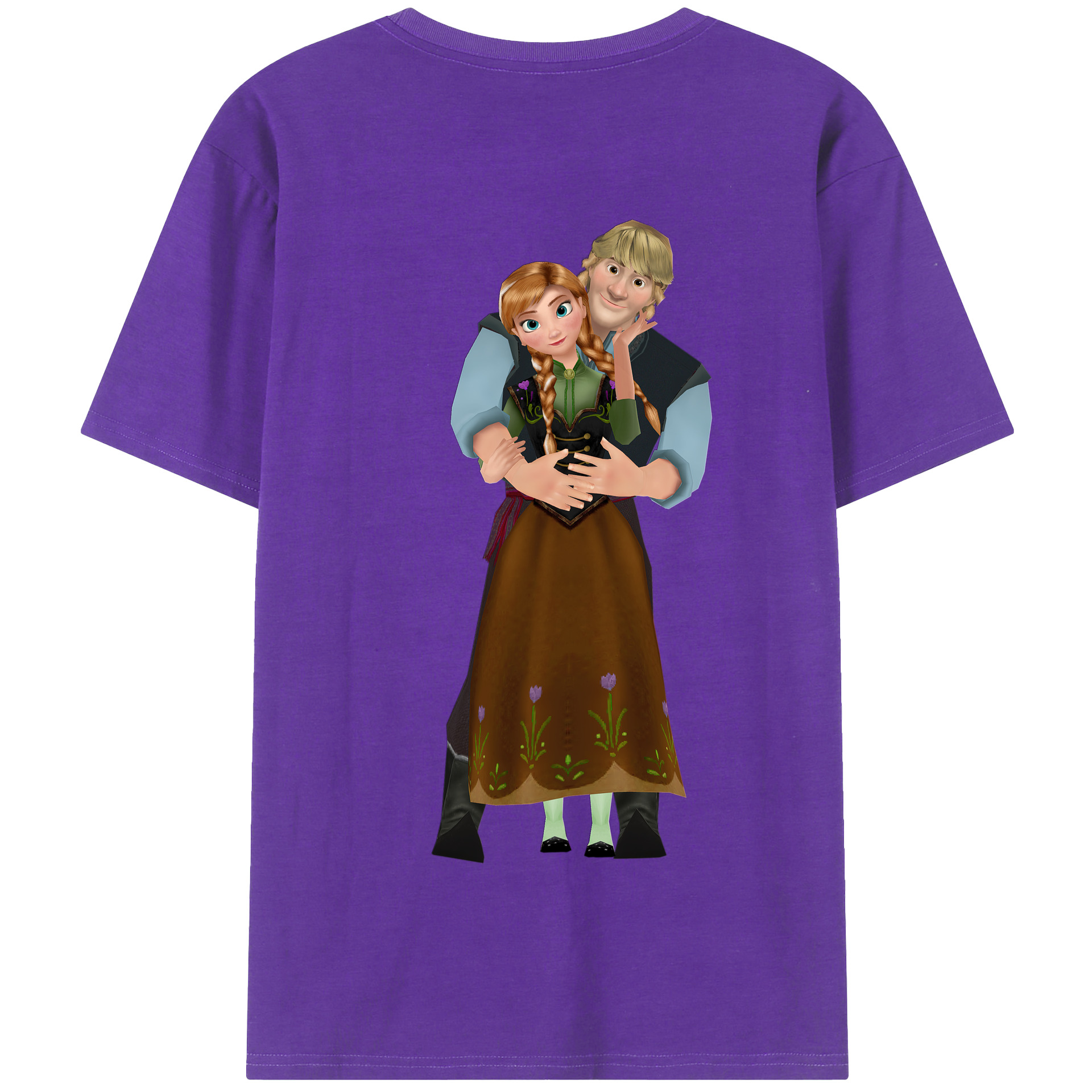 （画像用） アナと雪の女王 アンナ エルサ Frozen Anna Elsa 綿100％半袖Tシャツ（背面プリント）