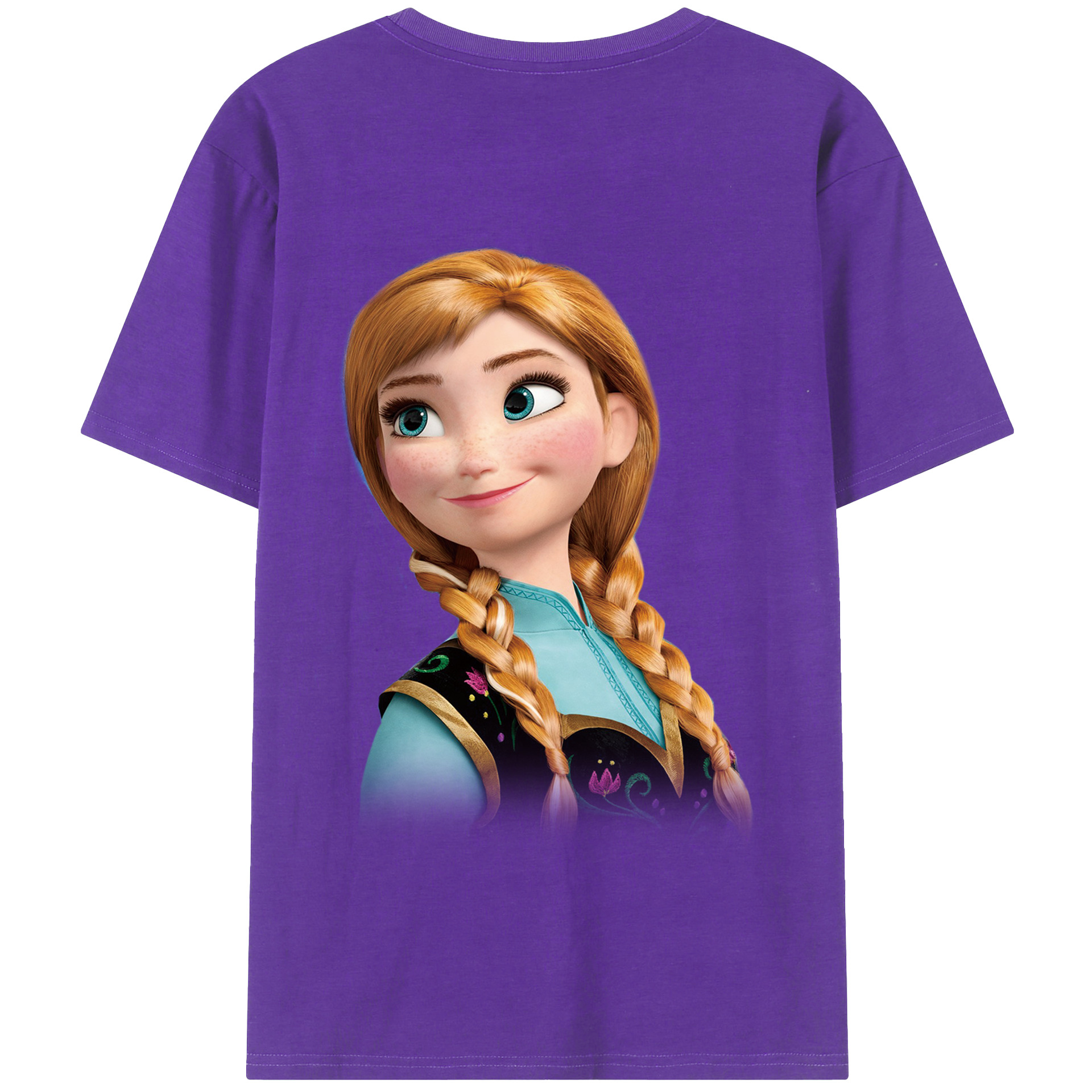 （画像用） アナと雪の女王 アンナ エルサ Frozen Anna Elsa 綿100％半袖Tシャツ（背面プリント）