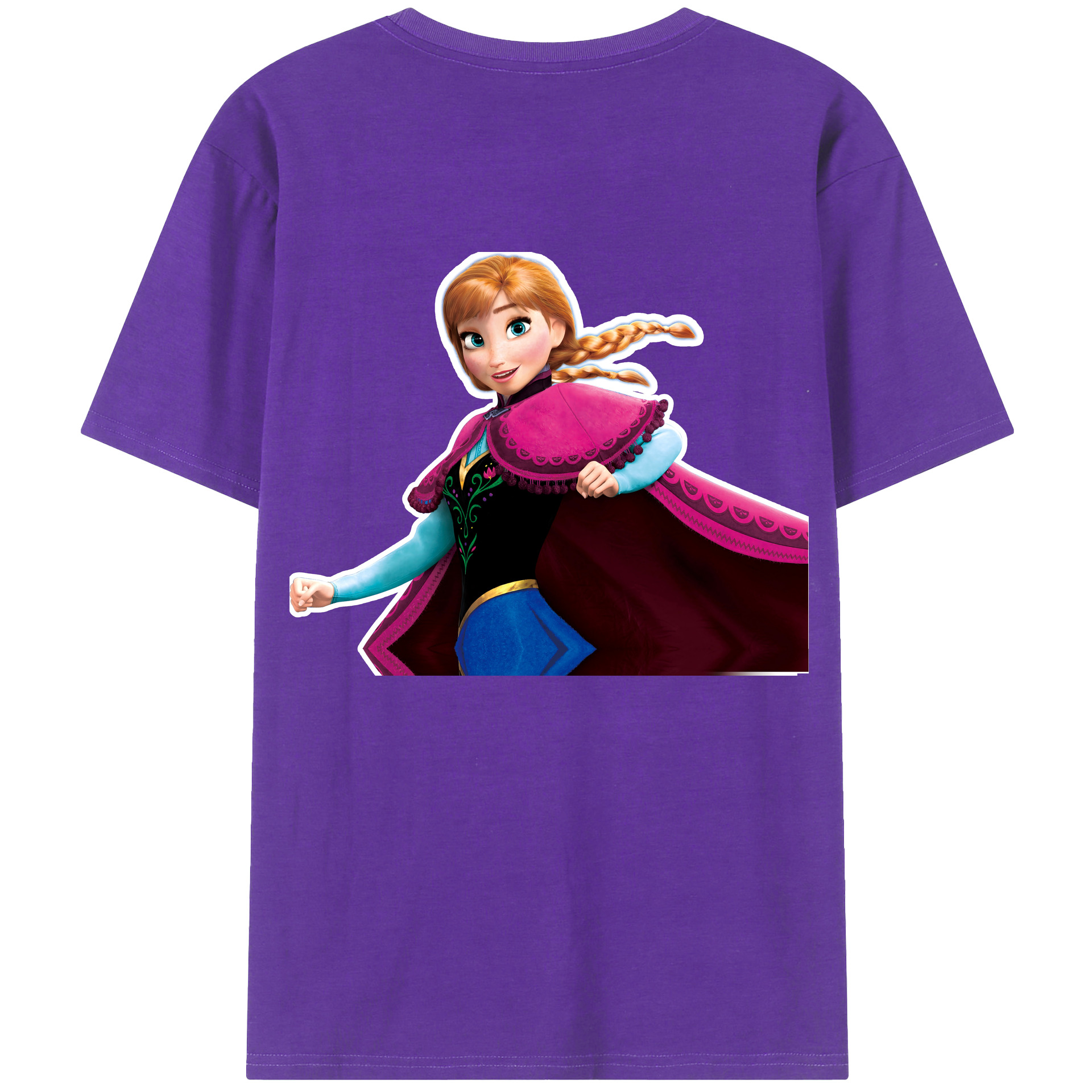 （画像用） アナと雪の女王 アンナ エルサ Frozen Anna Elsa 綿100％半袖Tシャツ（背面プリント）