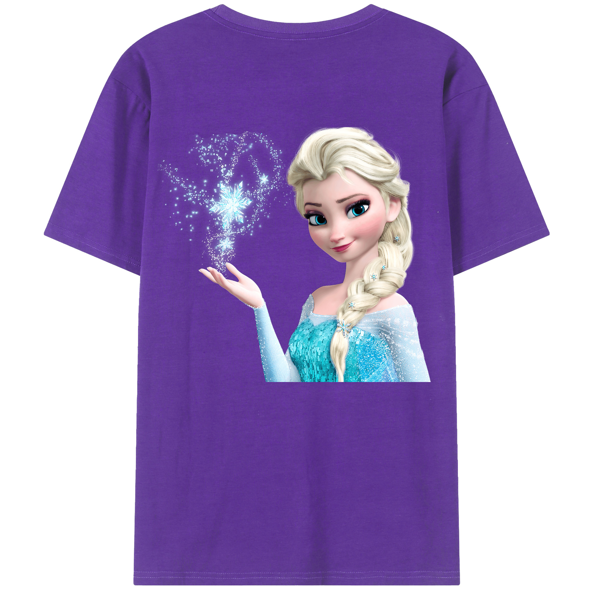 （画像用） アナと雪の女王 アンナ エルサ Frozen Anna Elsa 綿100％半袖Tシャツ（背面プリント）