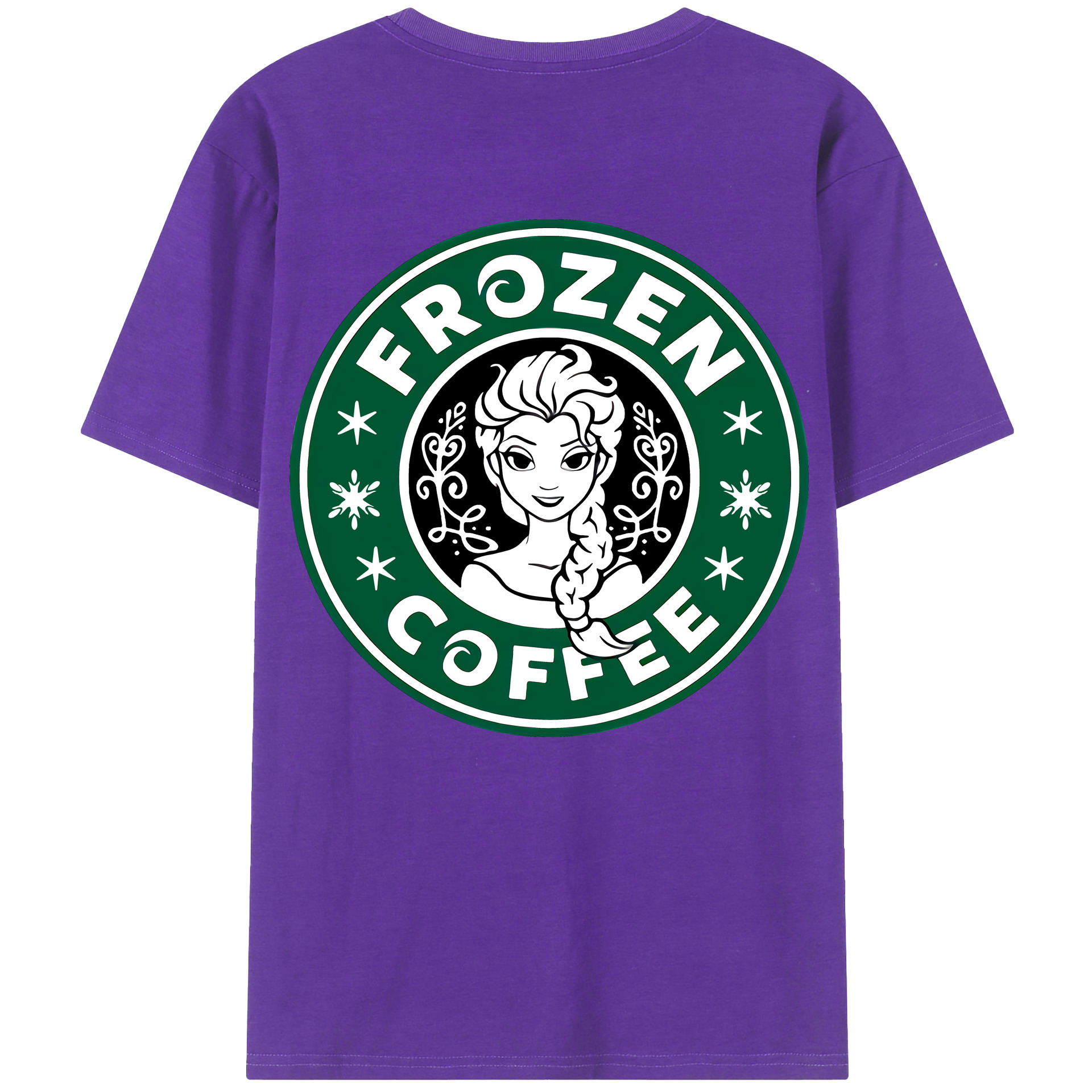 （画像用） アナと雪の女王 アンナ エルサ Frozen Anna Elsa 綿100％半袖Tシャツ（背面プリント）