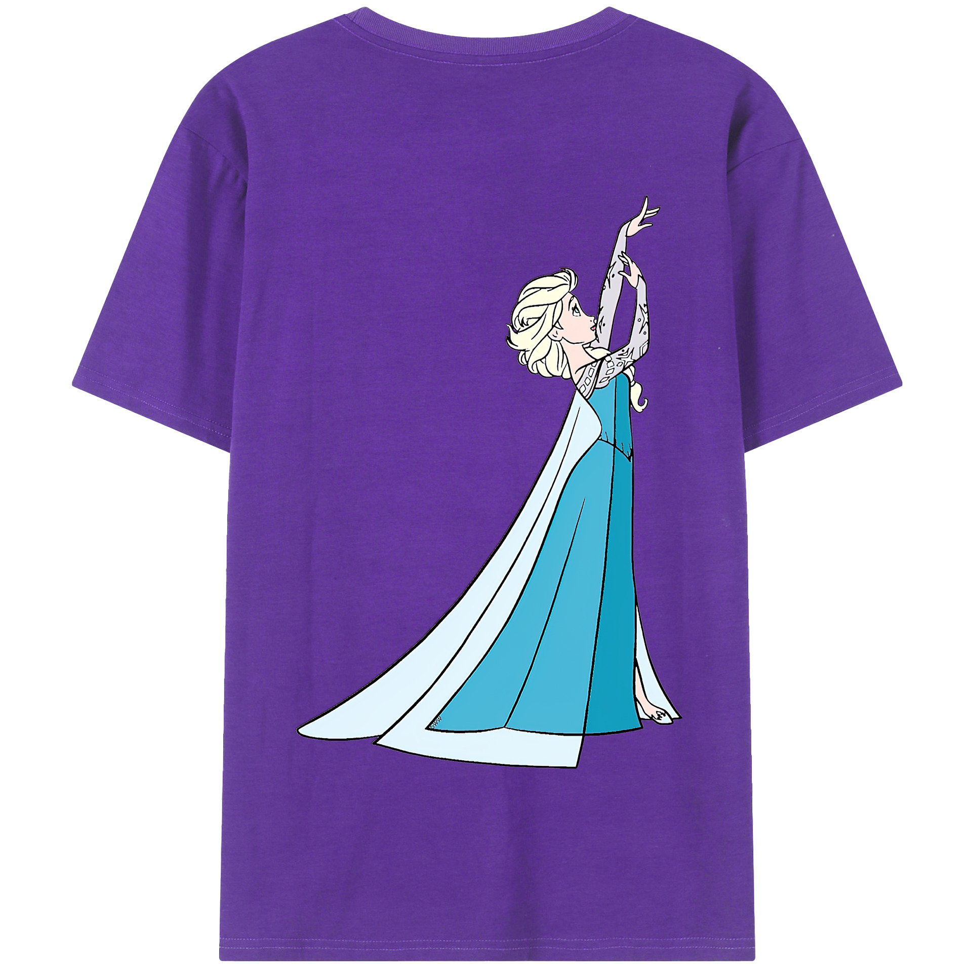 （画像用） アナと雪の女王 アンナ エルサ Frozen Anna Elsa 綿100％半袖Tシャツ（背面プリント）